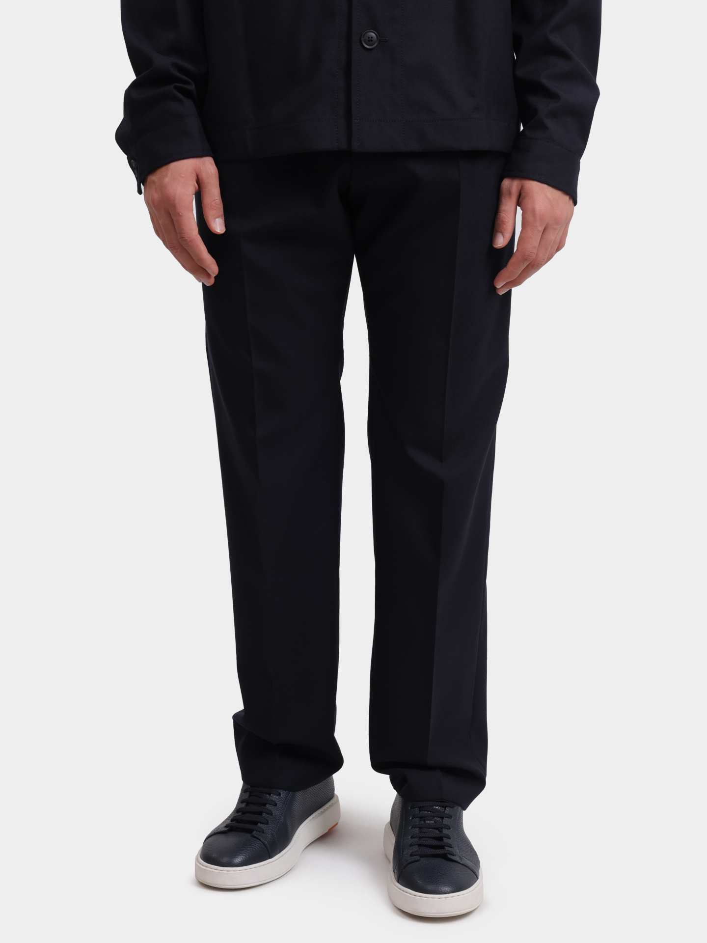 Брюки Boss 50545809 404 темно-синие мужские из шерсти — купить в интернет-магазине Verdistore