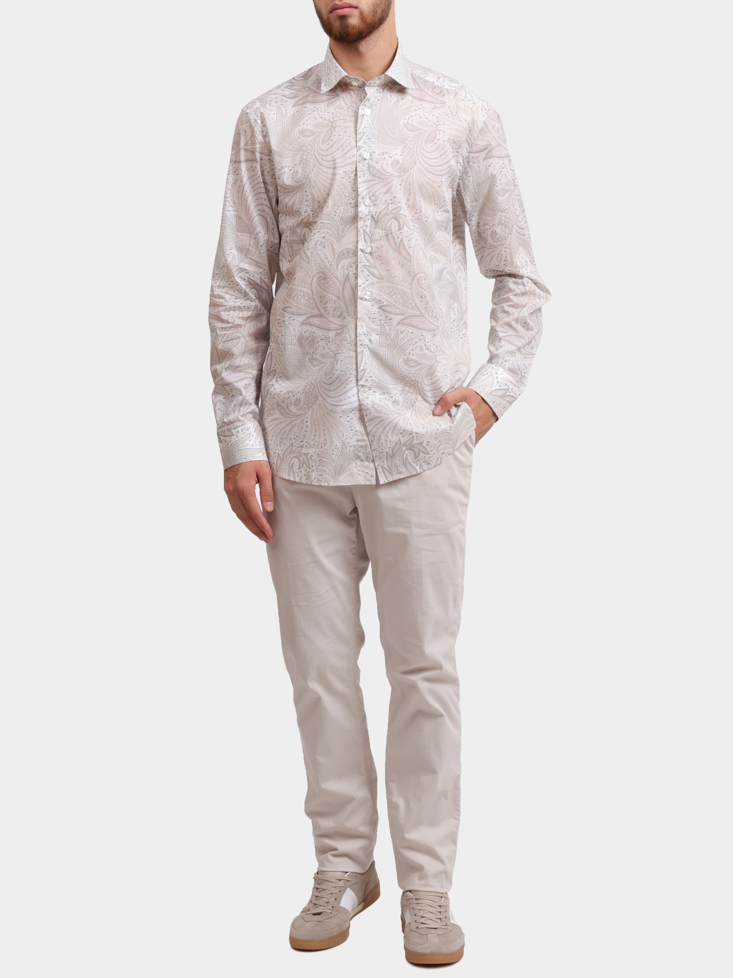 Рубашка MRIB0001 99SA5F1 X0835 молочного цвета прямого кроя мужская — купить в интернет-магазине Verdistore