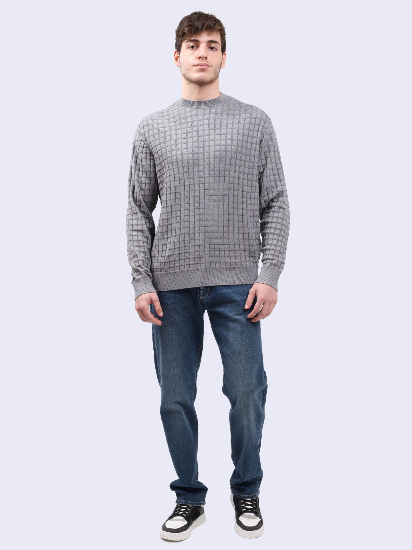 Свитер Armani Exchange 6DZM6F ZM5BZ 19AA серый мужской — купить в интернет-магазине Verdistore