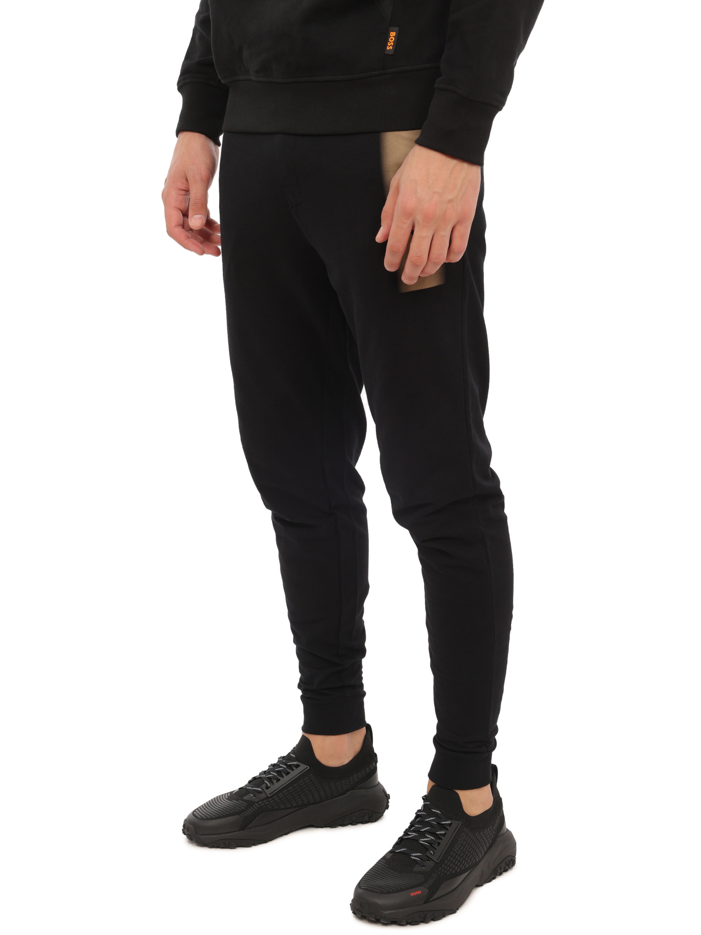Брюки спортивные Boss 50503078 001 черные мужские с логотипом — купить в интернет-магазине Verdistore
