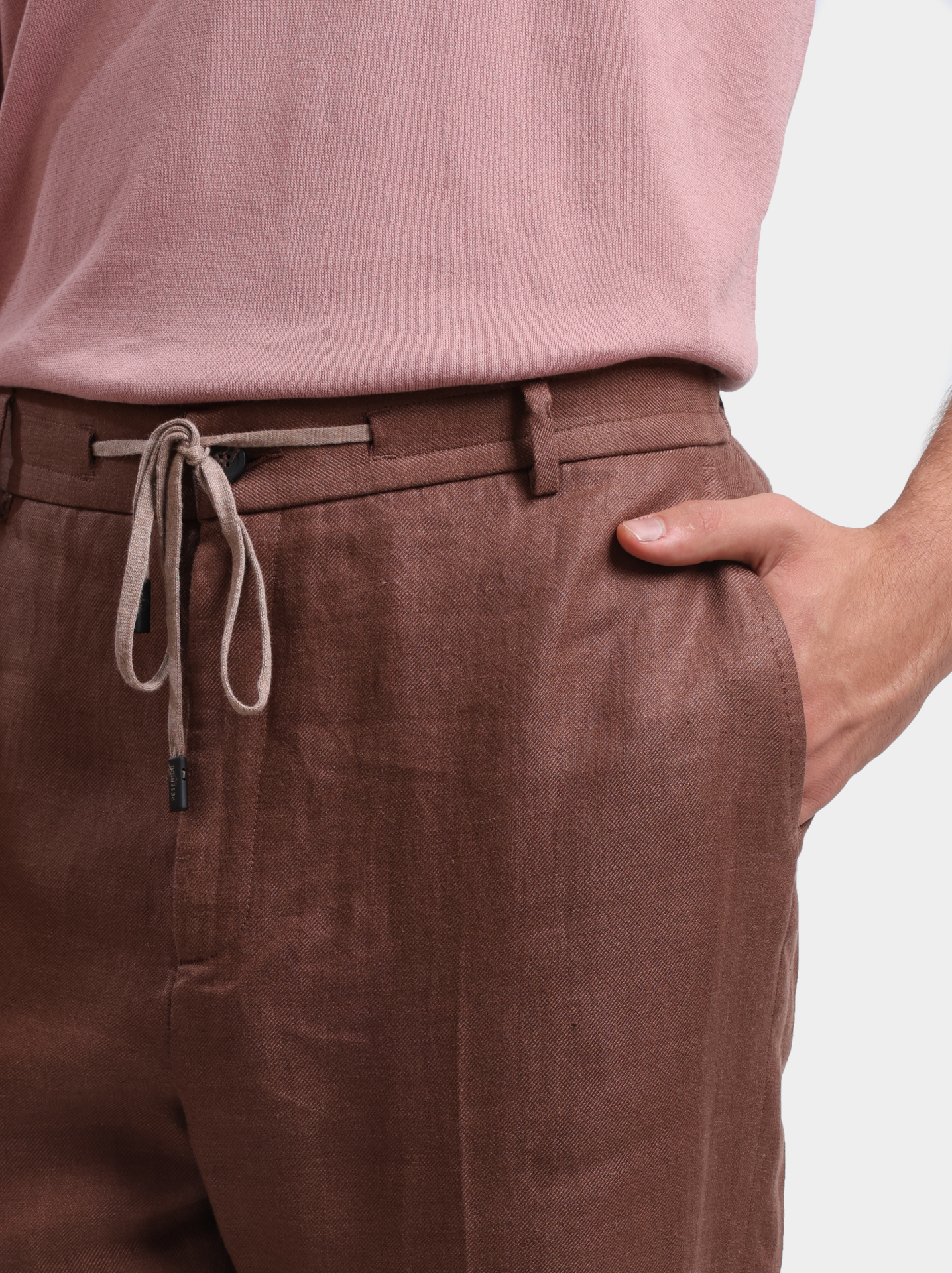 Брюки R54095N 02606 054 кирпичного цвета льняные — купить в интернет-магазине Verdistore