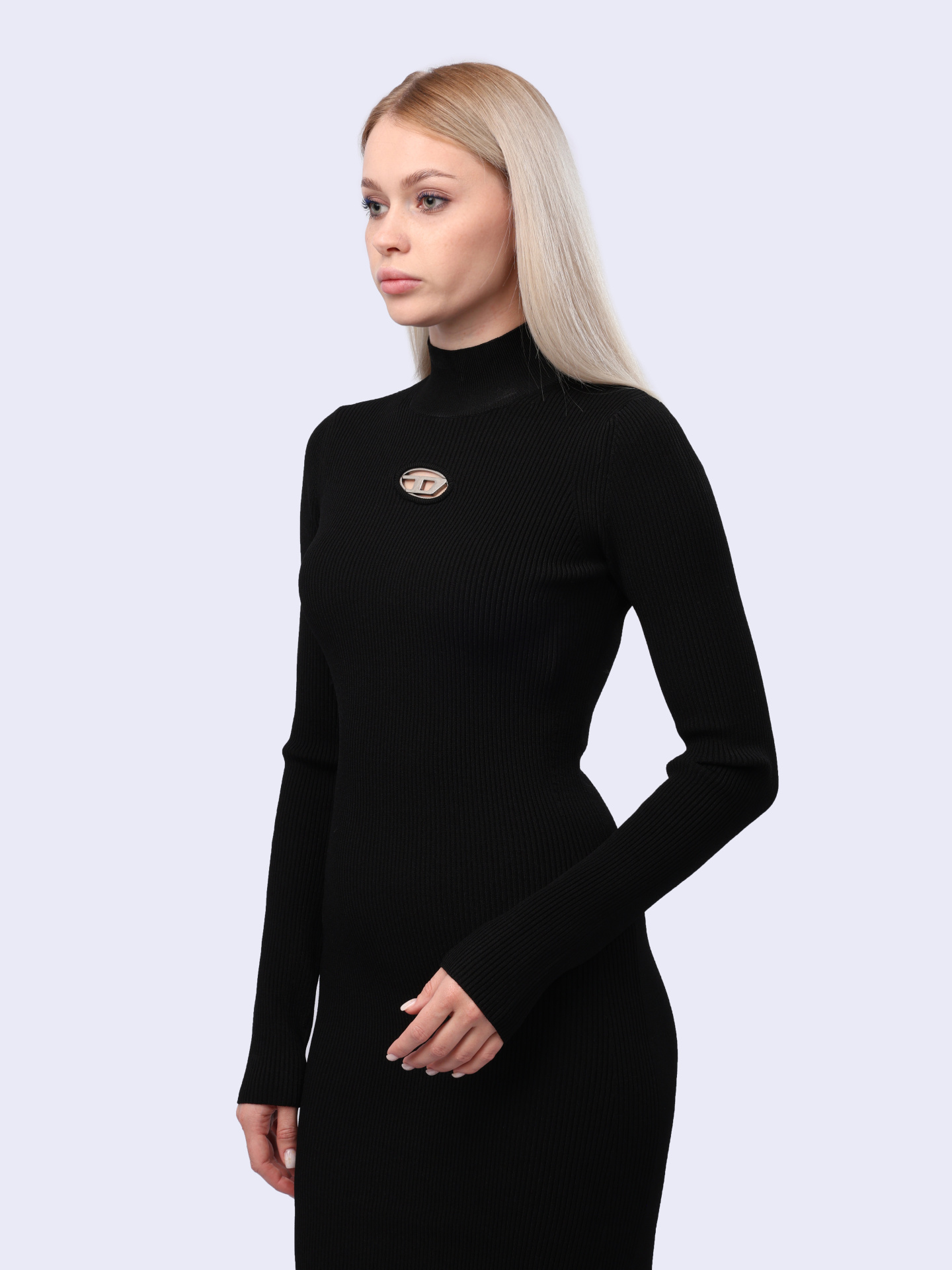 Платье Diesel A141860DLAX9XX черное женское с логотипом — купить в интернет-магазине Verdistore