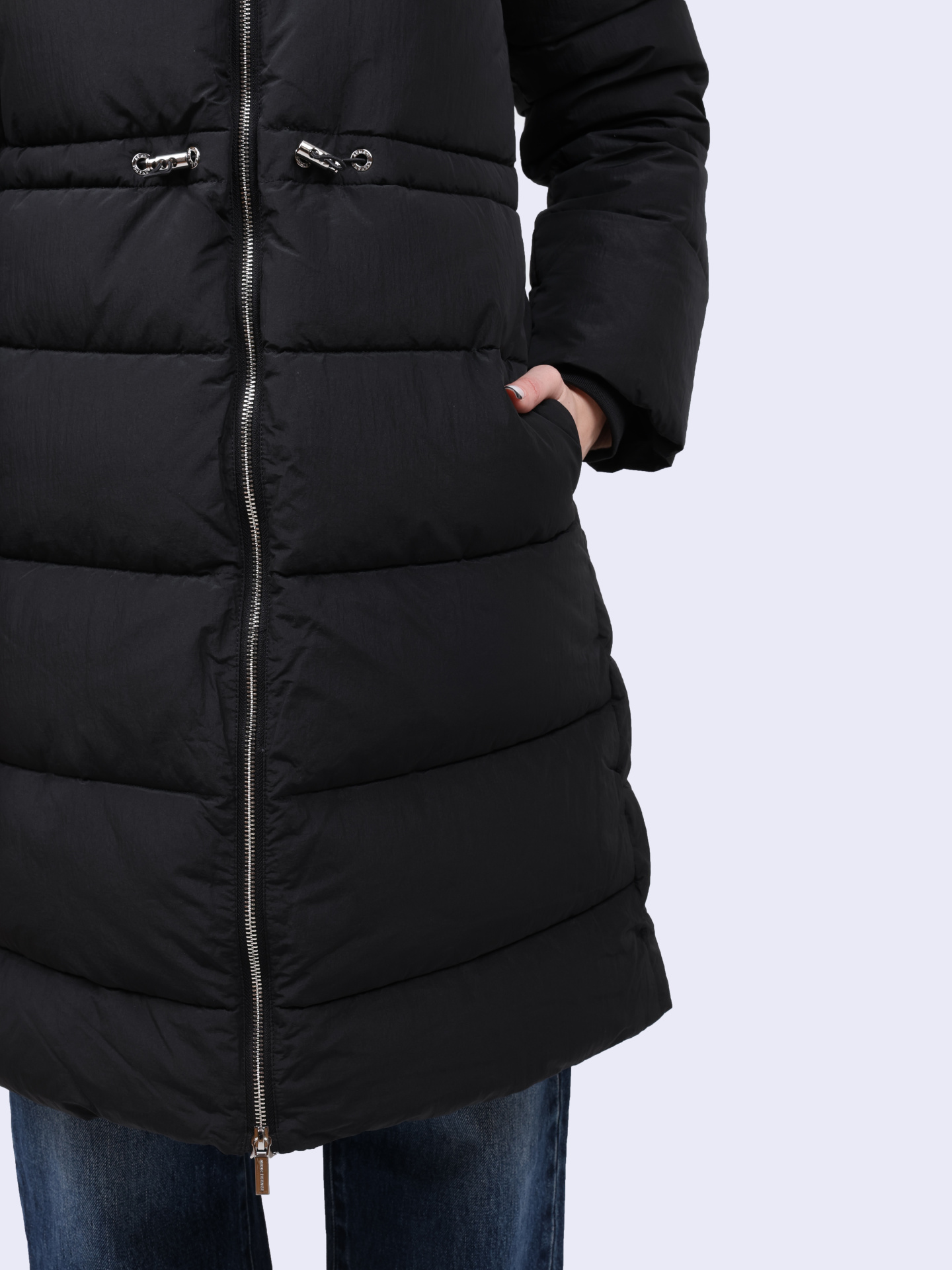 Куртка Armani Exchange XW000026 AF10248 UC001 черная женская удлиненная — купить в интернет-магазине Verdistore