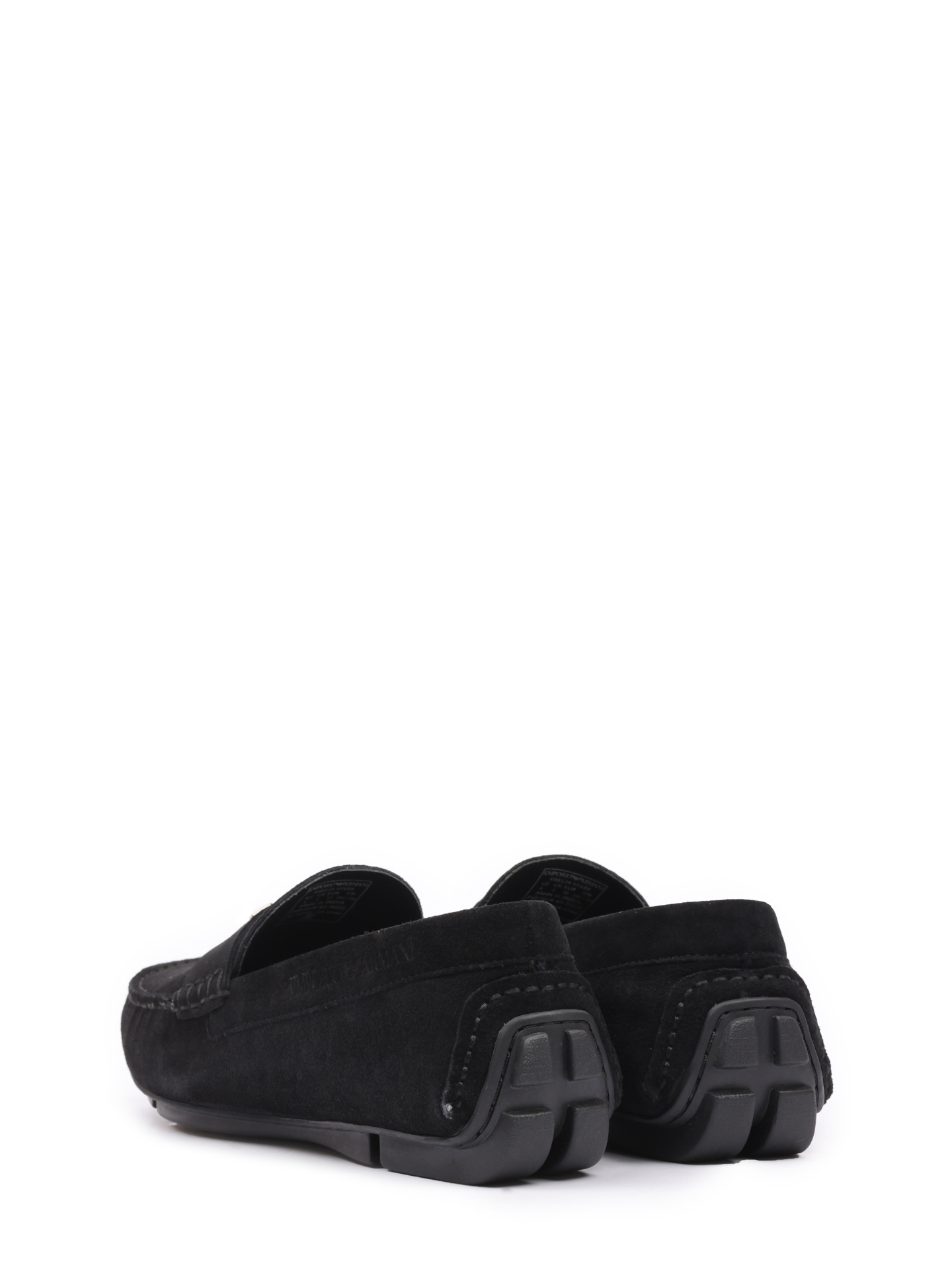 Мокасины черные замшевые с металлическим логотипом — купить в интернет-магазине Verdistore