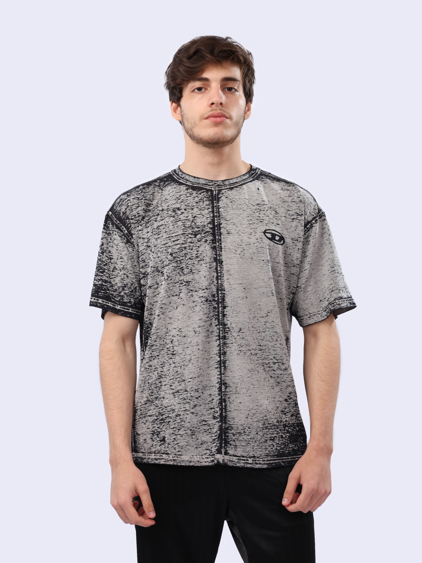 Футболка Diesel A147380DRAN9DN серая мужская — купить в интернет-магазине Verdistore