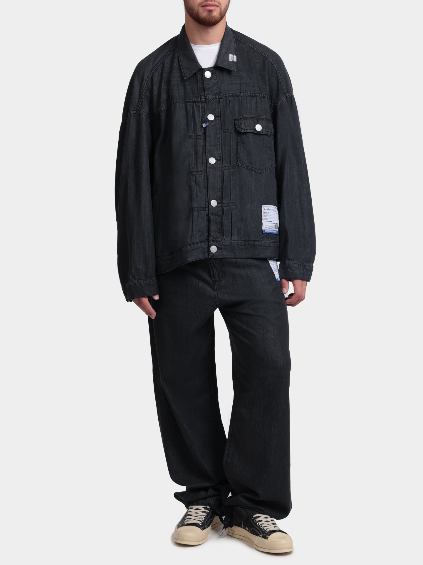Джинсы MAISON MIHARA YASUHIRO I12PT004 BLACK черные мужские свободного кроя — купить в интернет-магазине Verdistore