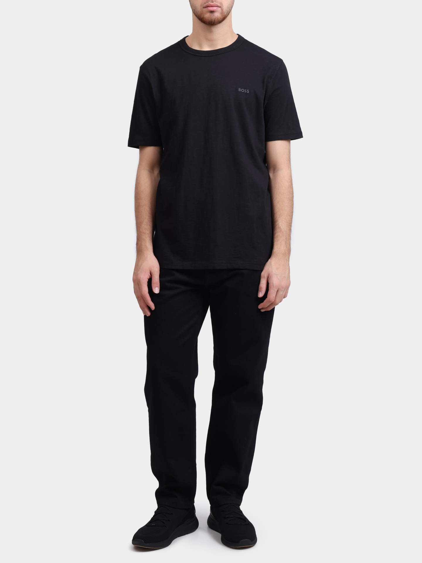 Футболка Boss Orange Tegood 10240843 01 50508243 001 черная мужская с маленьким логотипом  — купить в интернет-магазине Verdistore