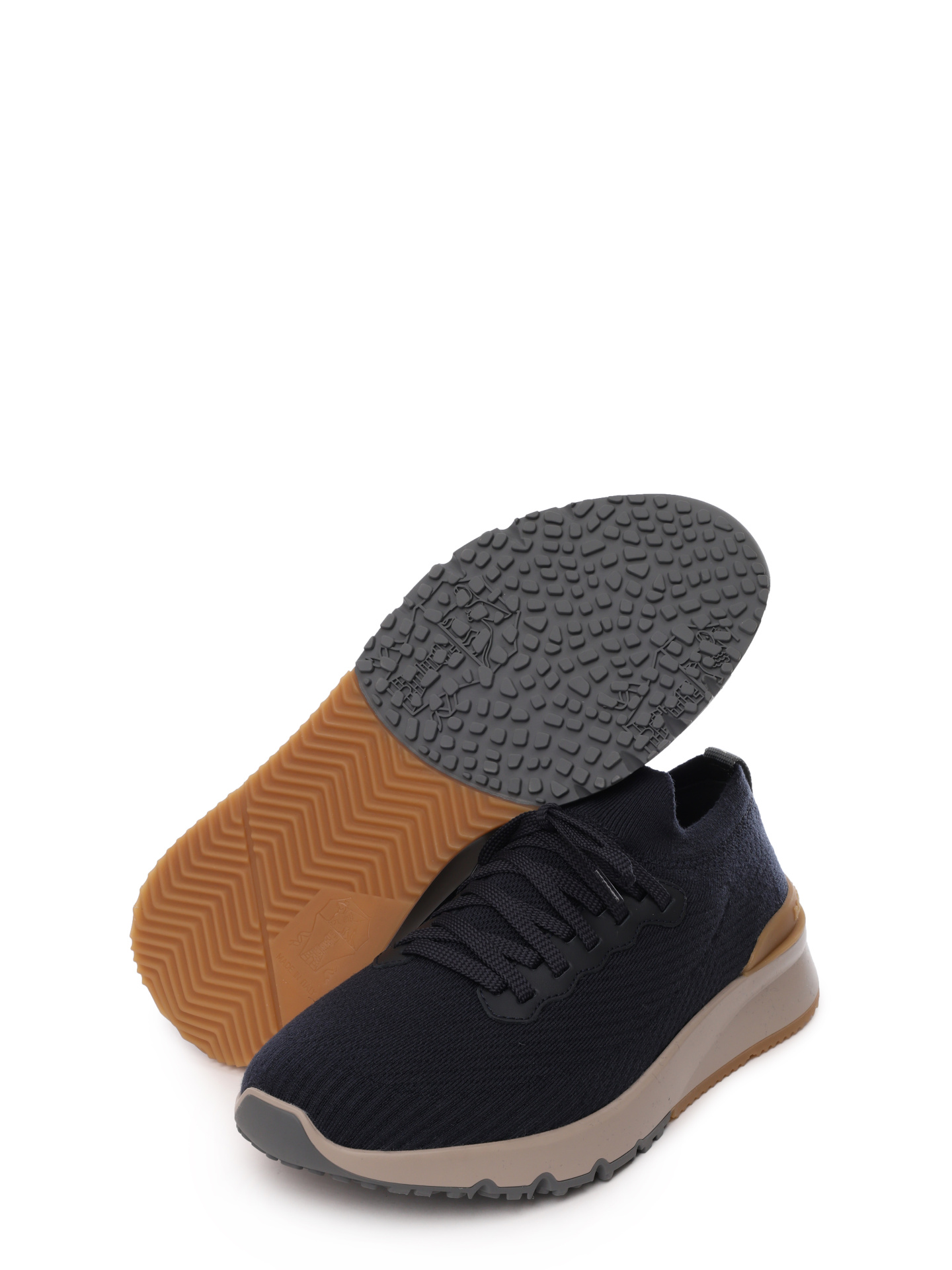 Кроссовки Brunello Cucinelli MZUWLBO253 CEG72 темно-синие мужские из шерсти — купить в интернет-магазине Verdistore