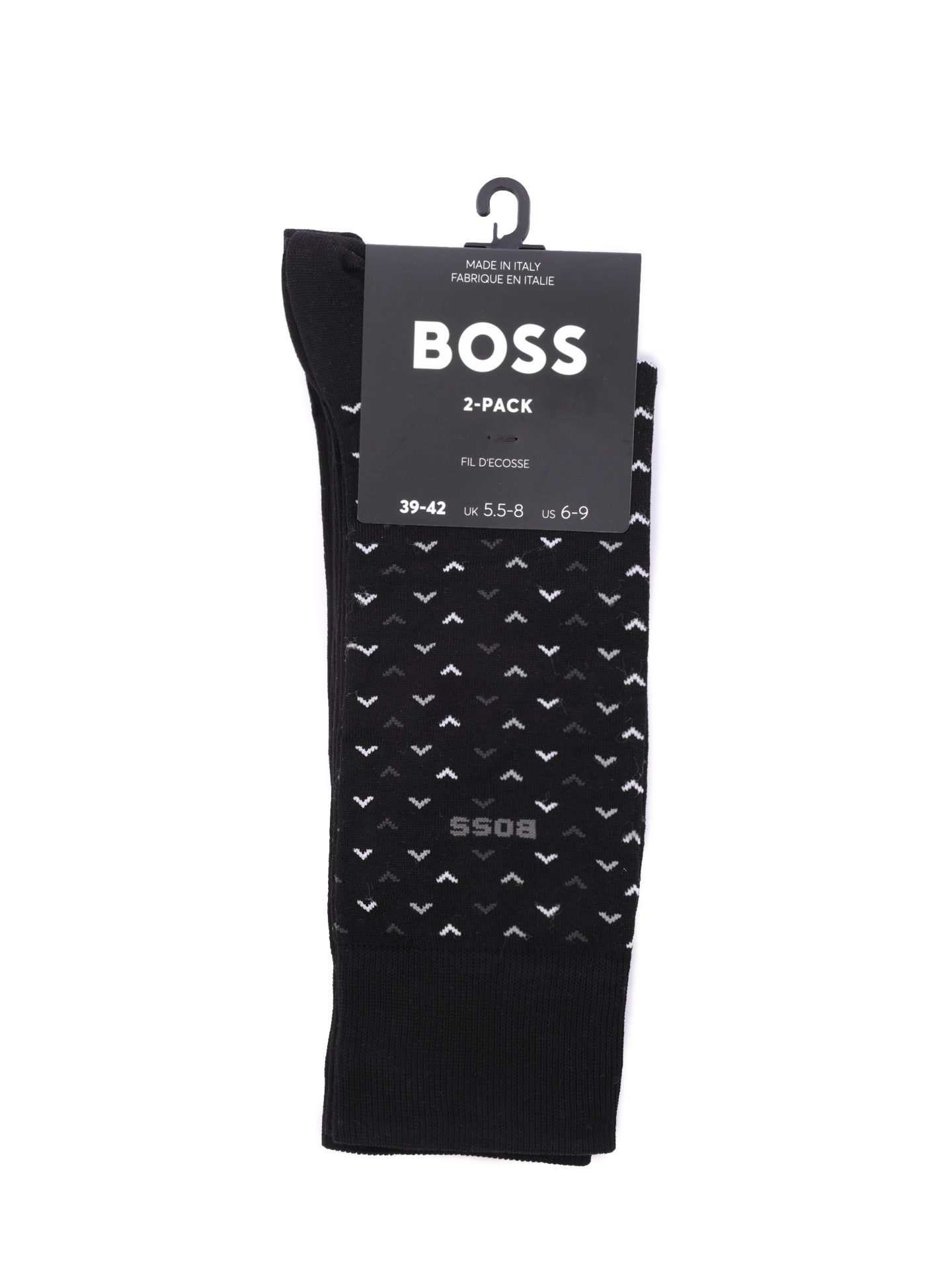 Носки Boss 50491160 001 черные мужские с принтом — купить в интернет-магазине Verdistore