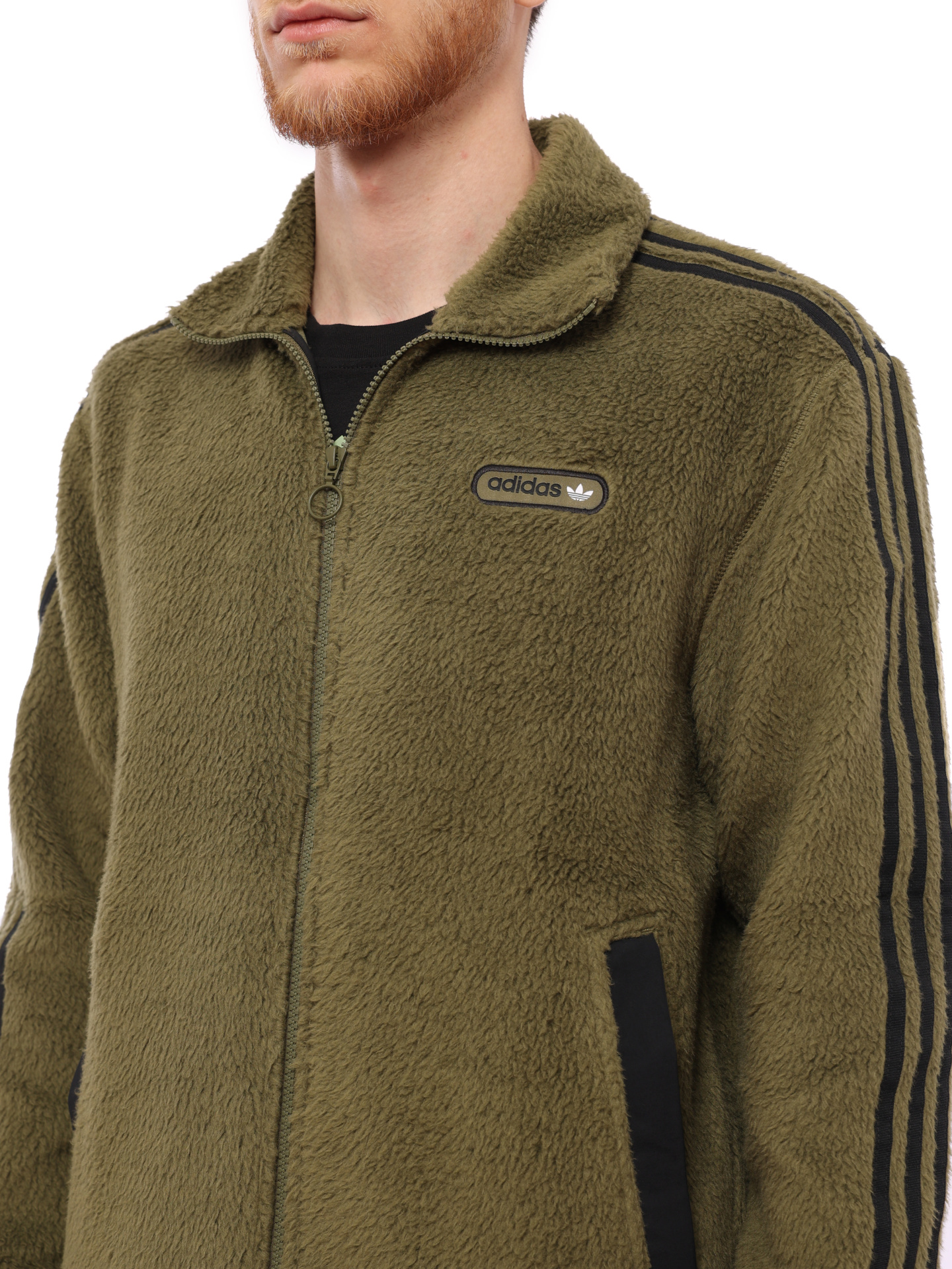 Мастерка Adidas H31297 оливковая мужская из плюшевого флиса — купить в интернет-магазине Verdistore