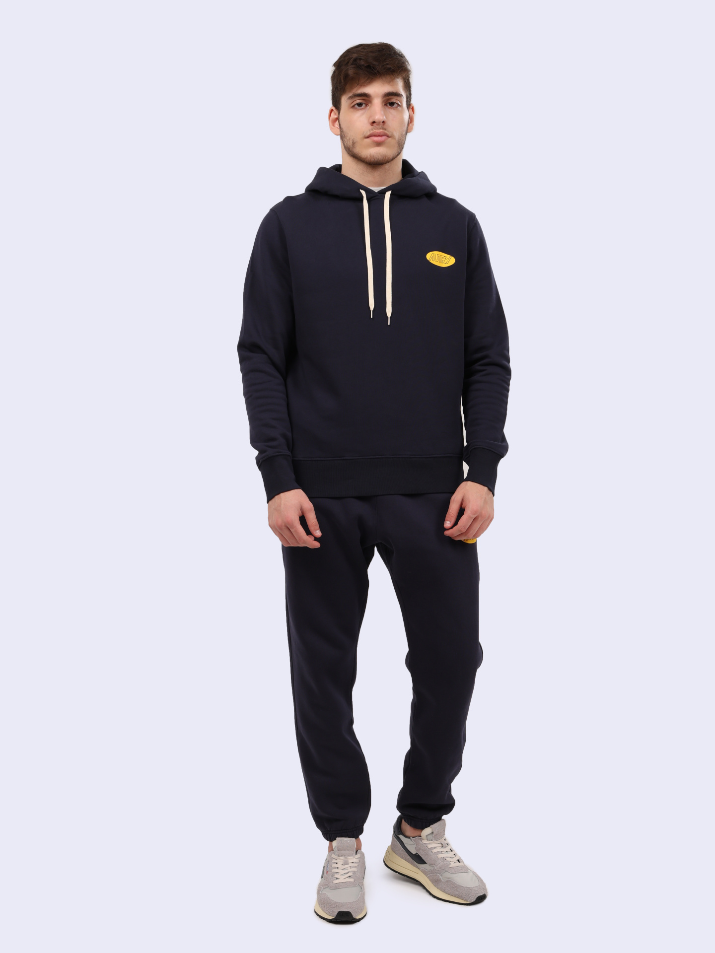Худи Autry HOPM-02JB темно-синее мужское с контрастным логотипом — купить в интернет-магазине Verdistore