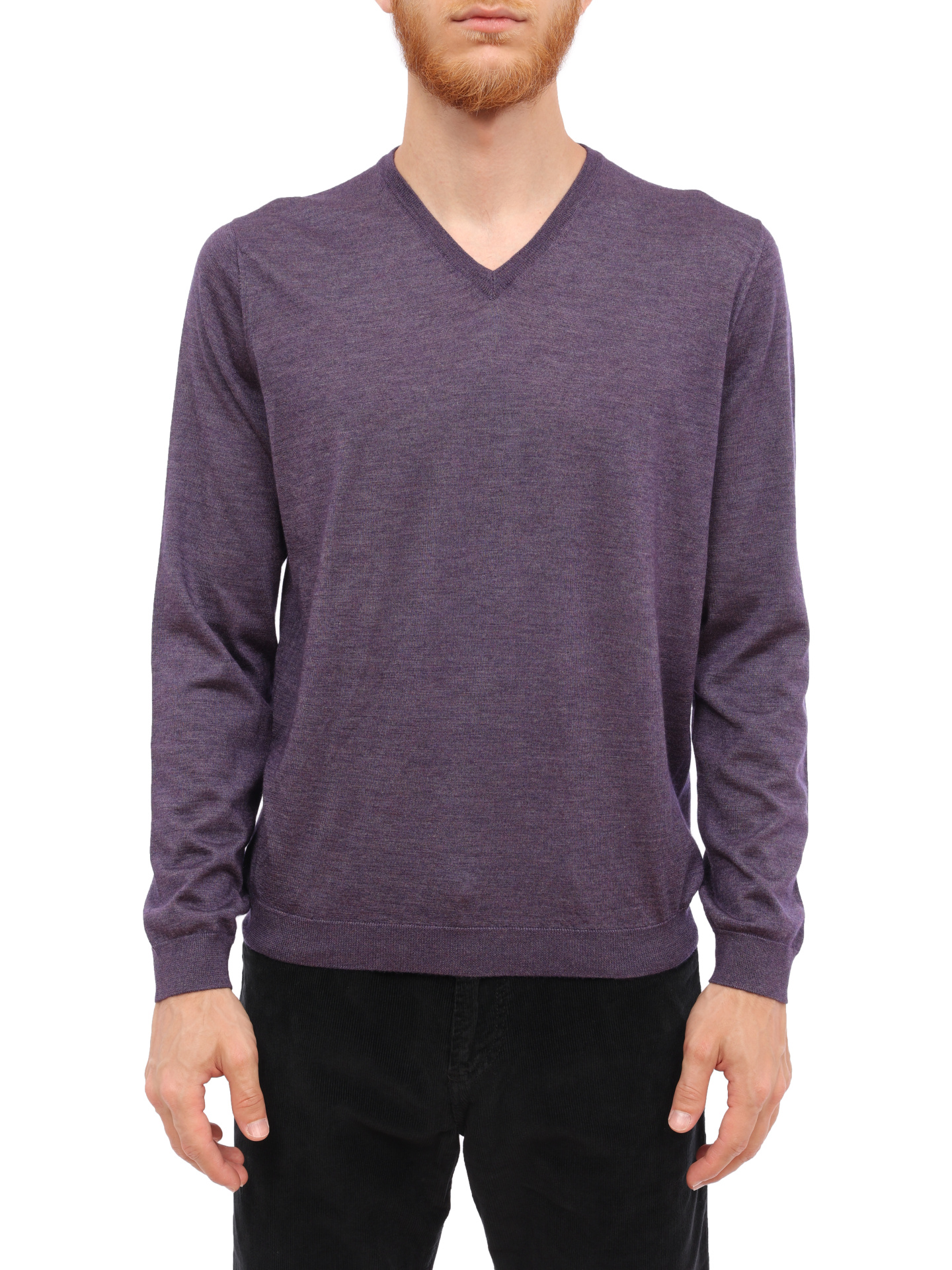 Пуловер Brunello Cucinelli M2384202 фиолетовый мужской с V-вырезом — купить в интернет-магазине Verdistore