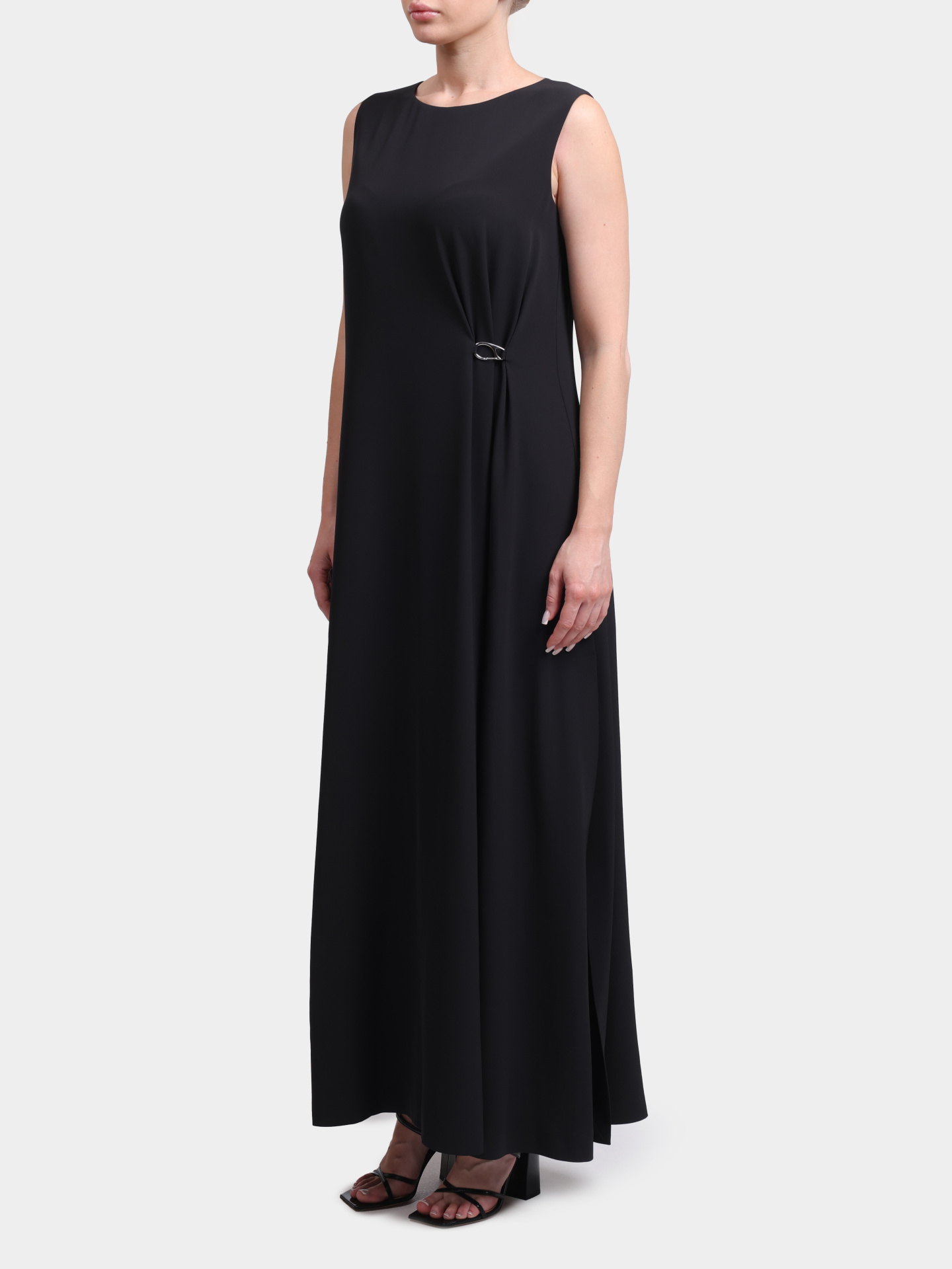 Платье Herno AB000069D 12885 9300 черное женское с литой застежкой-брошью — купить в интернет-магазине Verdistore