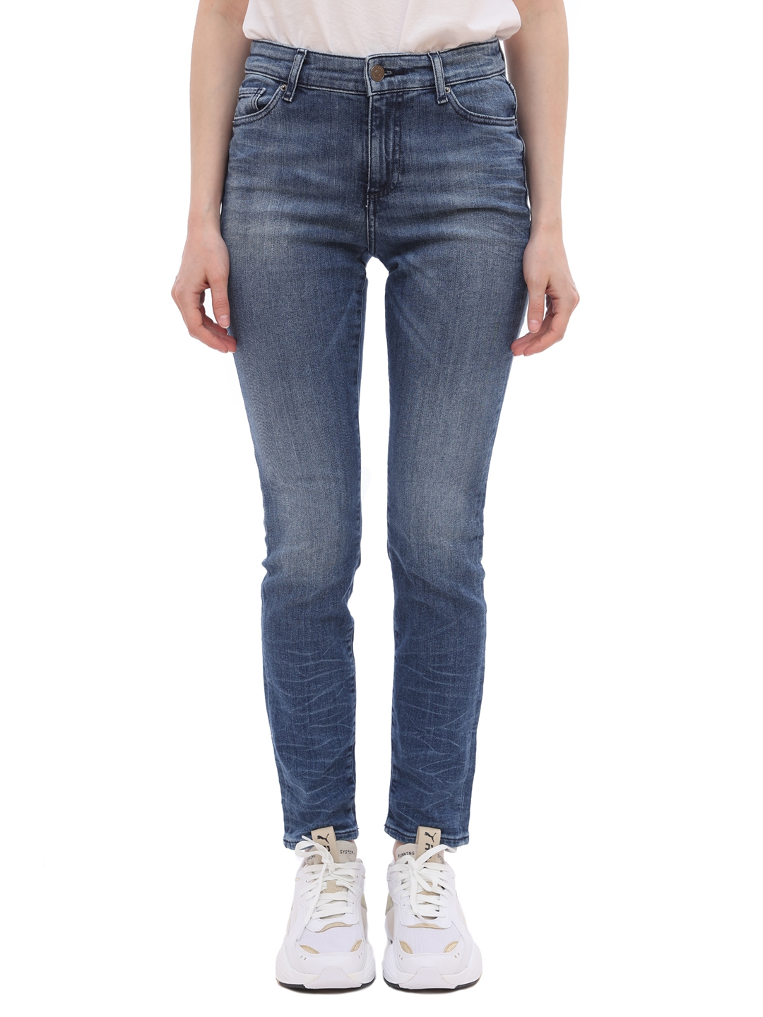 Джинсы Armani Exchange 3GYJ10 голубые женские зауженные — купить в интернет-магазине Verdistore