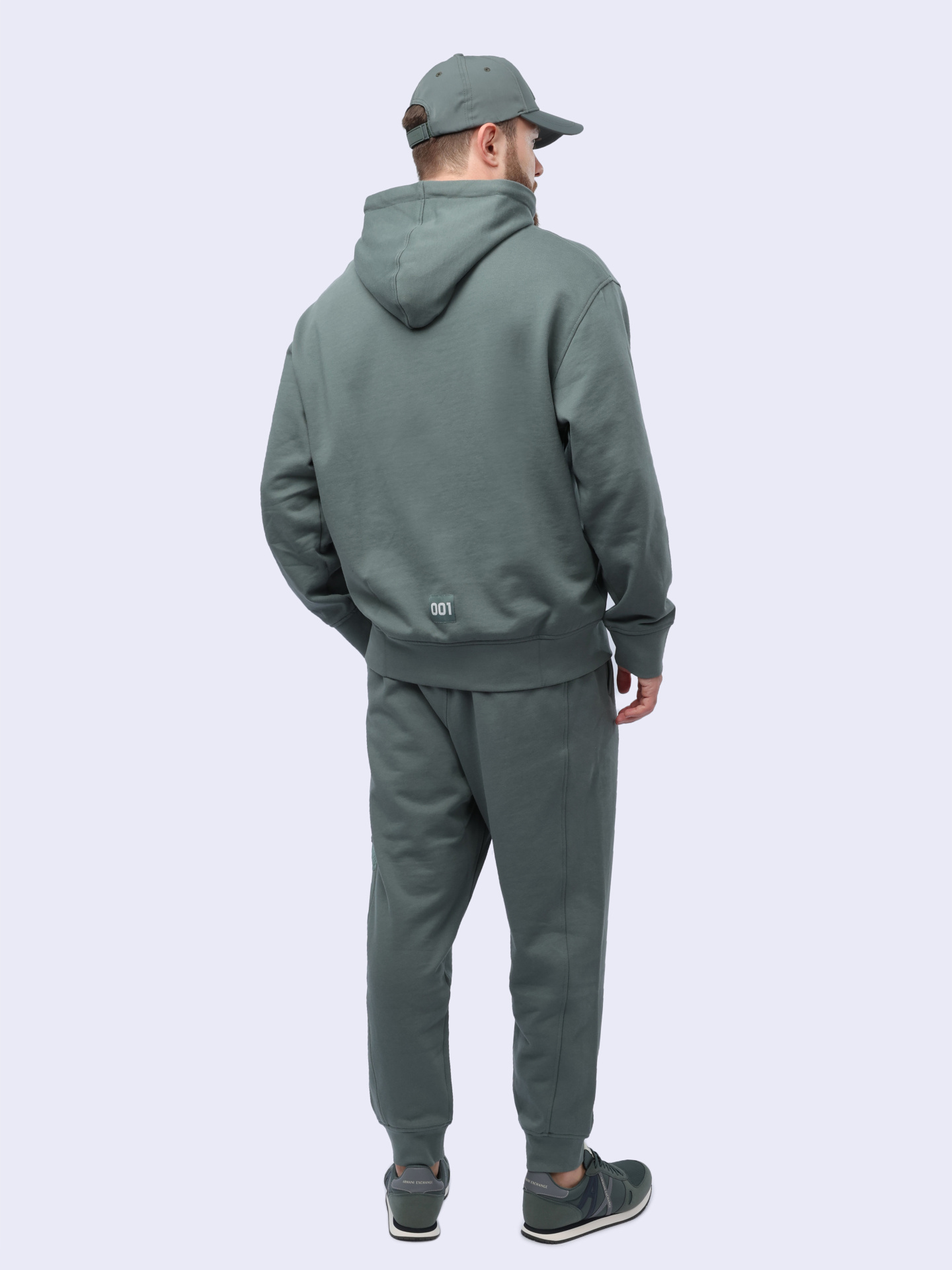 Худи Armani Exchange 3DZMLL ZJ4XZ 1888 серое мужское с накладным карманом — купить в интернет-магазине Verdistore