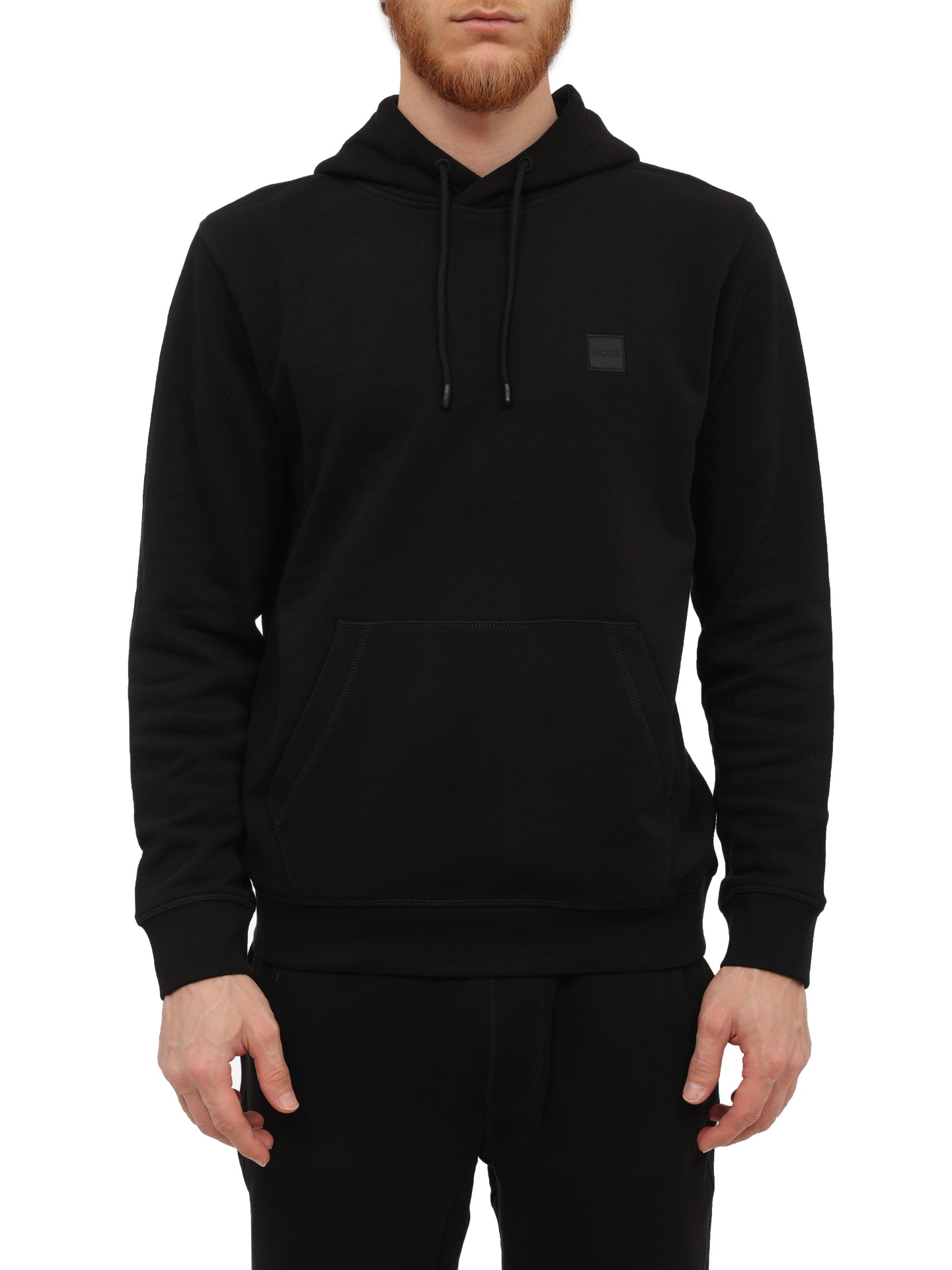 Худи Boss 50509314 001 черное мужское из хлопка — купить в интернет-магазине Verdistore
