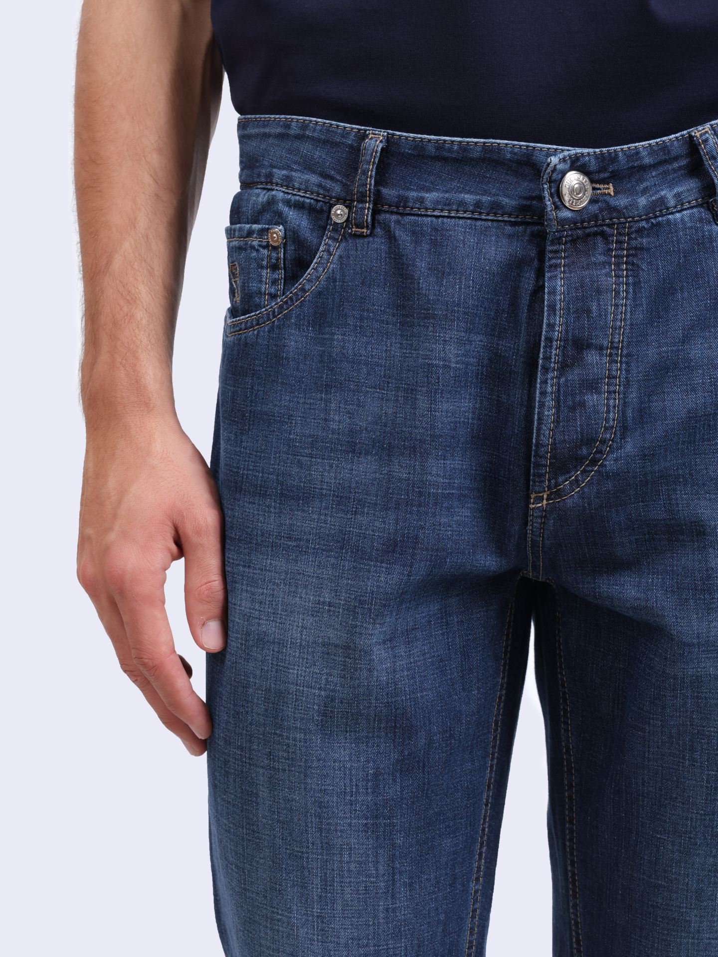 Джинсы Brunello Cucinelli ME645D3210 C1468 темно-синие мужские — купить в интернет-магазине Verdistore