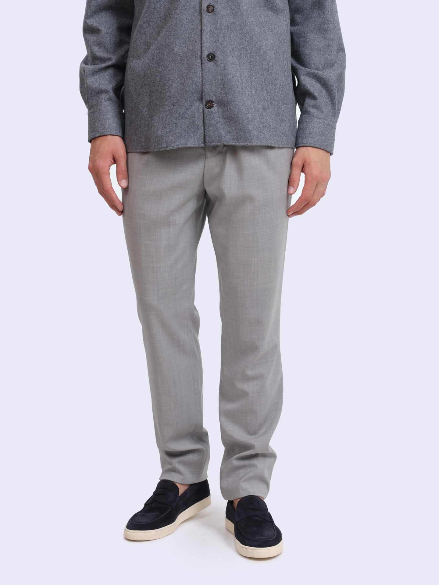 Брюки Brunello Cucinelli MH244B2033 C9100 светло-серые мужские из шерсти — купить в интернет-магазине Verdistore