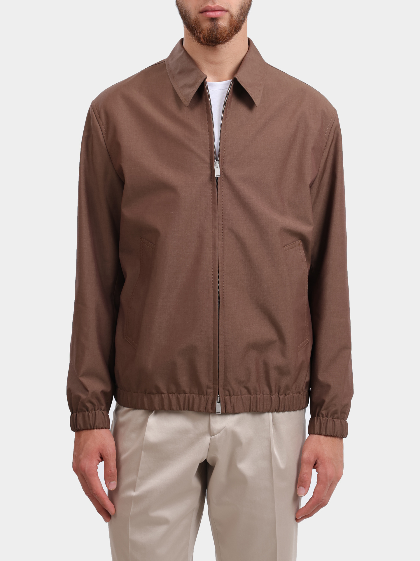 Бомбер NAIMA IF64412 420 коричневый из шерсти и хлопка — купить в интернет-магазине Verdistore