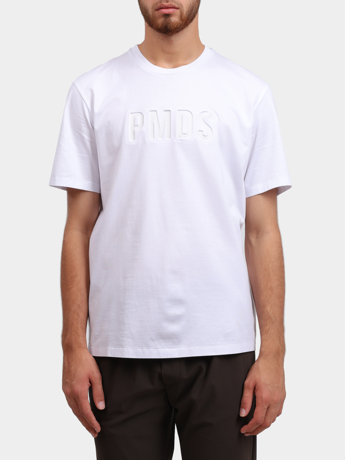 Футболка PMDS TS259 EMBOSSED 0010/08 белая мужская из хлопка — купить в интернет-магазине Verdistore