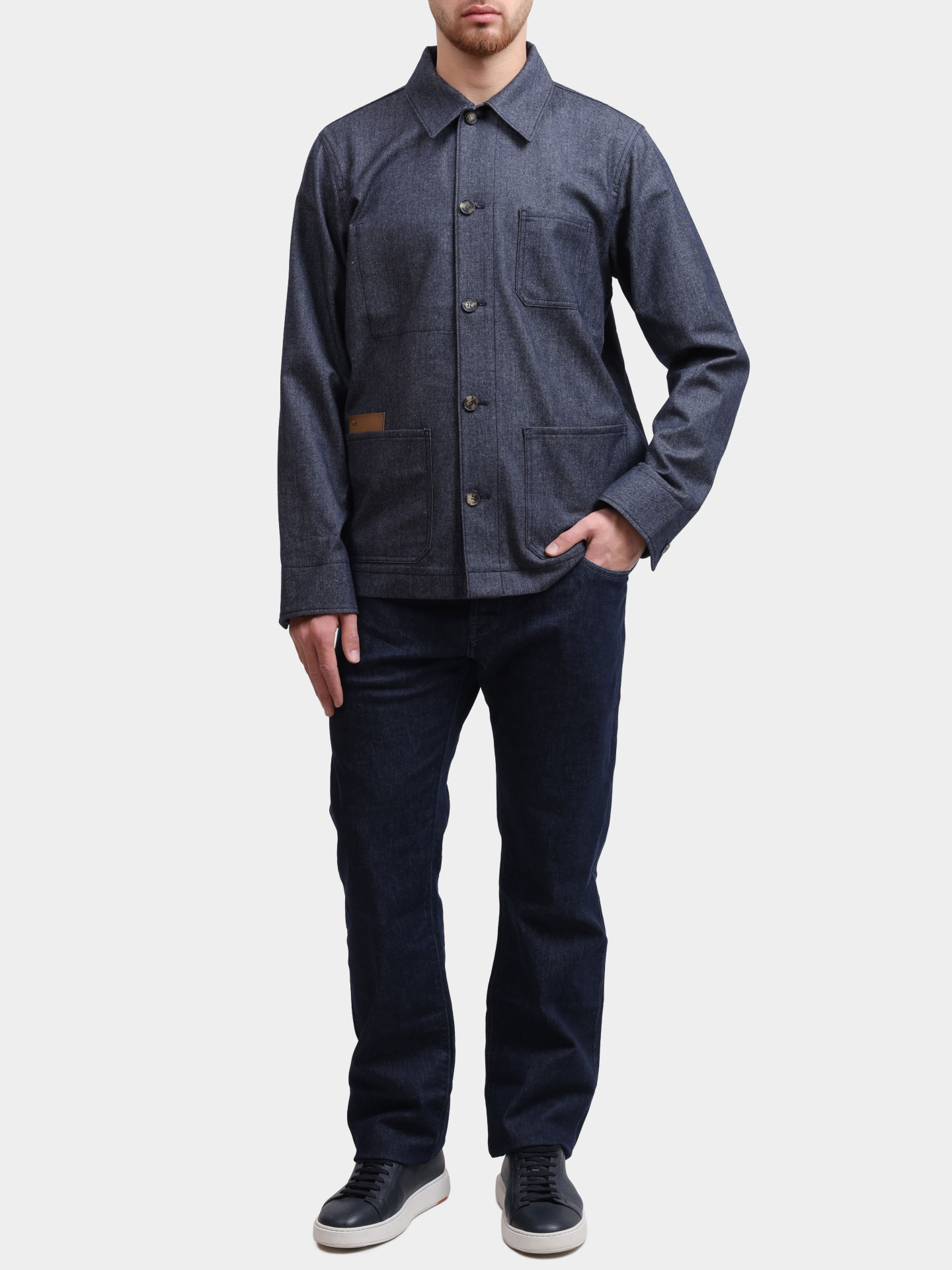 Куртка-рубашка Jacob Cohen JUM_E0033 080 S4307 RW 0540M синяя мужская — купить в интернет-магазине Verdistore