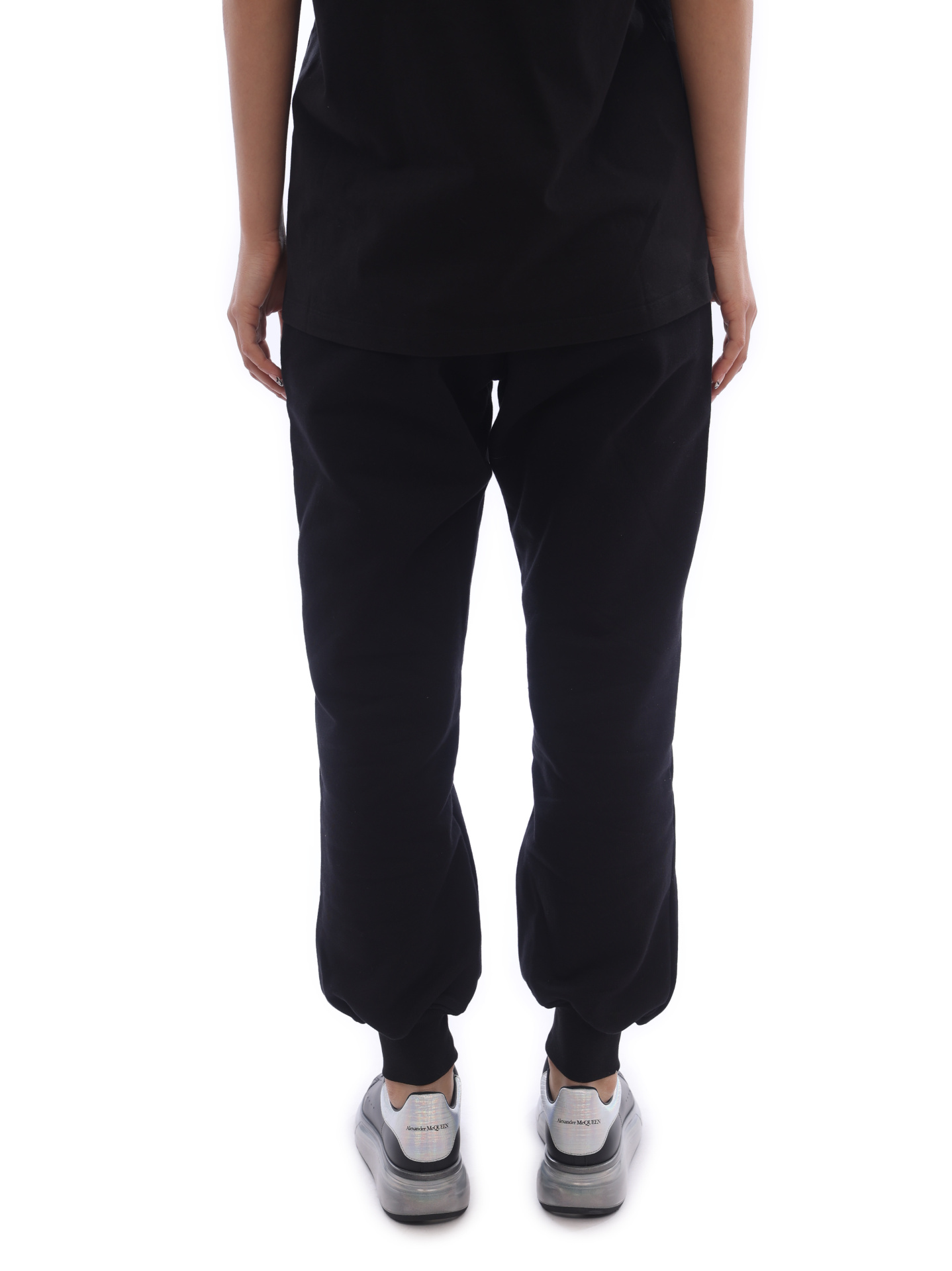 Брюки Alexander McQueen 658545-QZAD5-0520 черные женские — купить в интернет-магазине Verdistore