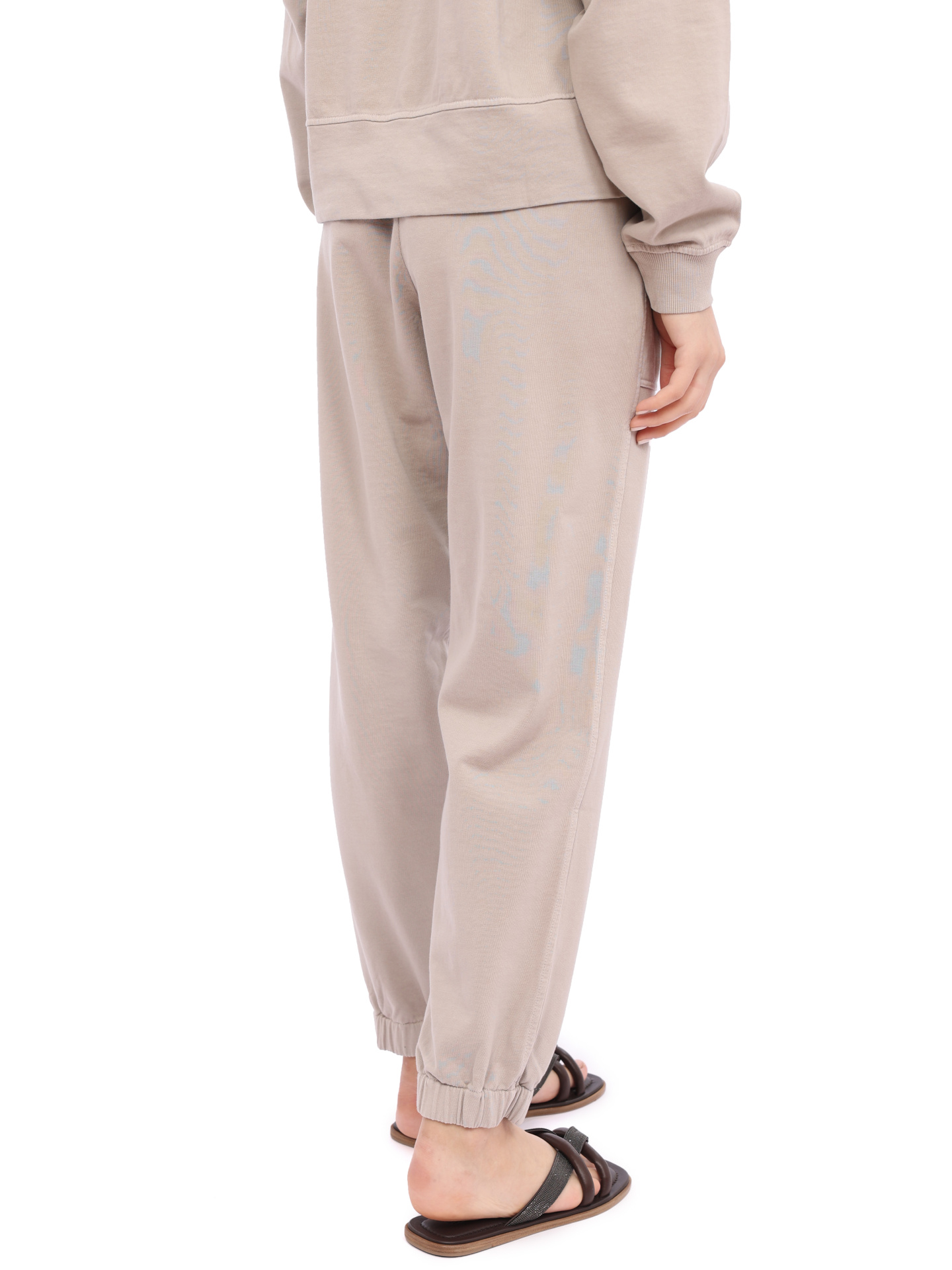 Брюки Brunello Cucinelli MD869B1067 C8728 серые женские из хлопка — купить в интернет-магазине Verdistore