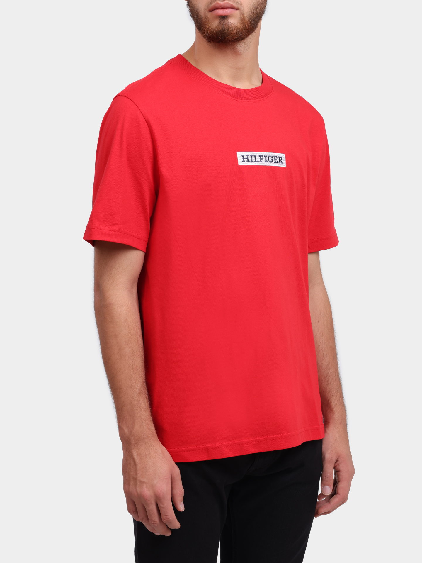 Футболка Tommy Hilfiger MW0MW34373 красная мужская с логотипом — купить в интернет-магазине Verdistore