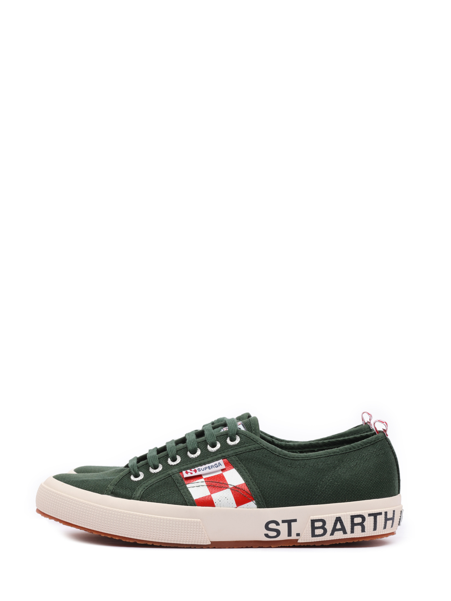 Кеды цвета хаки с красно-белыми вставками  — купить в интернет-магазине Verdistore