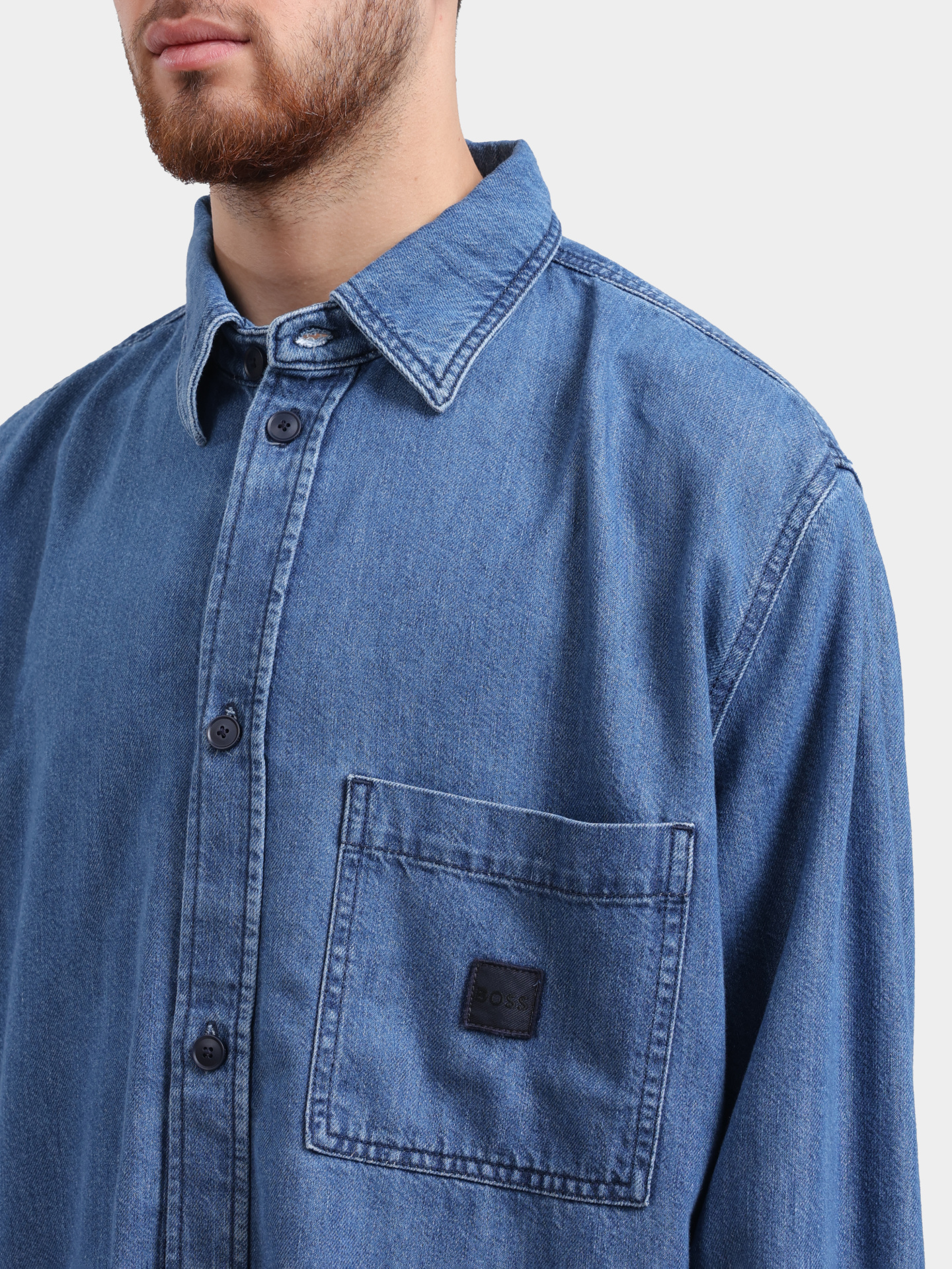 Рубашка Boss 50544660 404 джинсовая мужская — купить в интернет-магазине Verdistore
