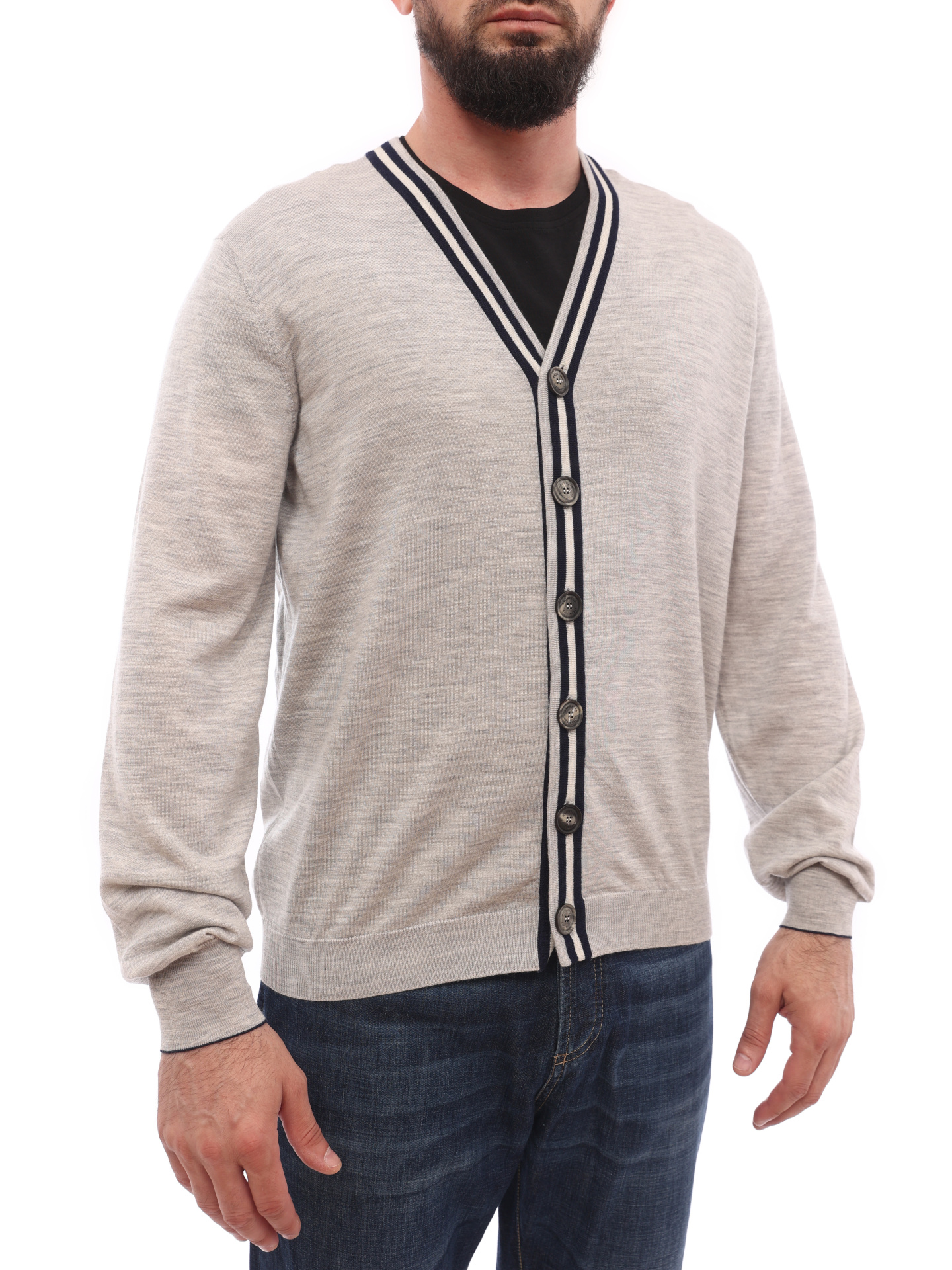 Кардиган Brunello Cucinelli M24800306 серый мужской — купить в интернет-магазине Verdistore