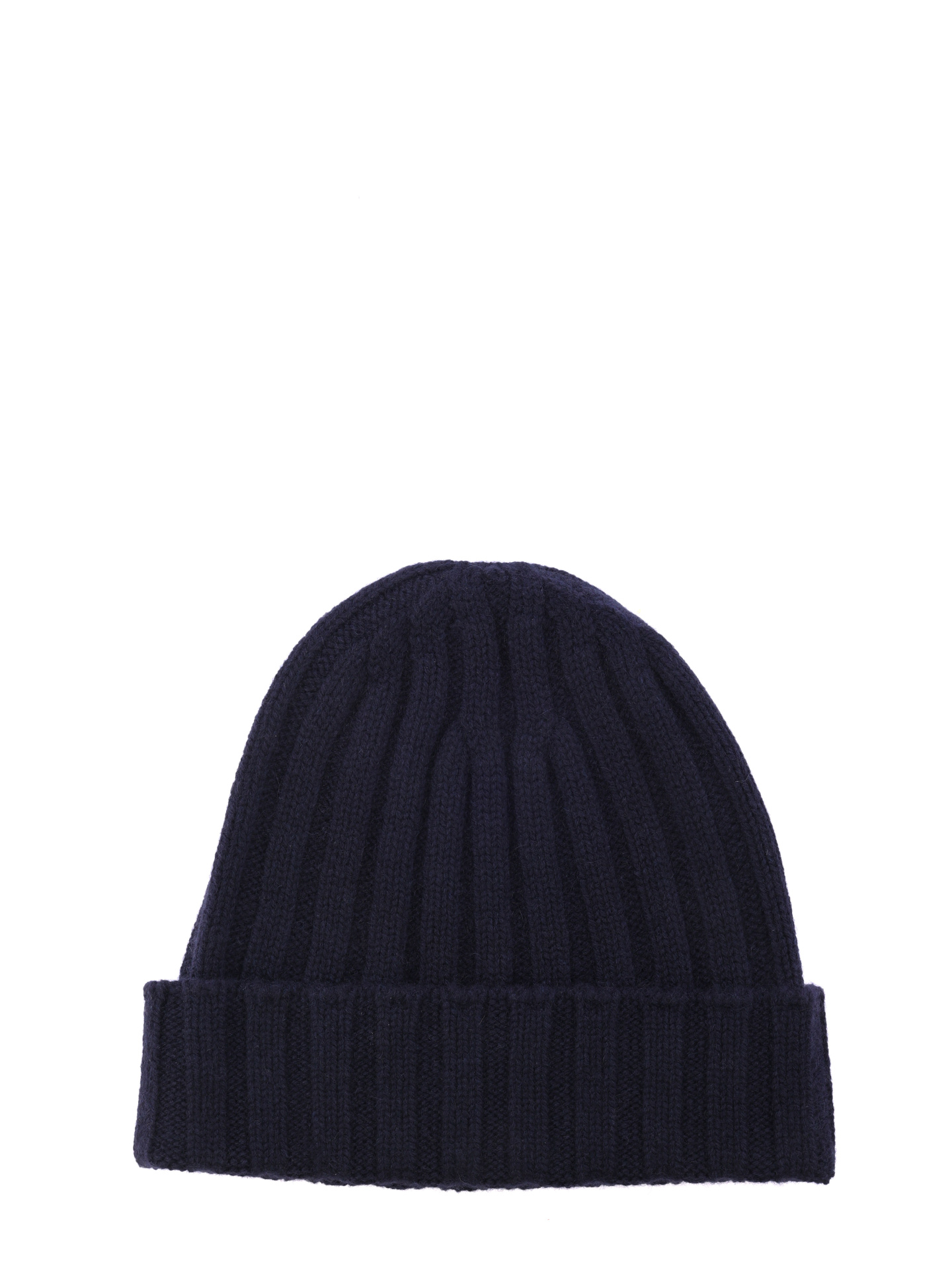 Шапка темно-синя с отворотом с ребристой текстурой — купить в интернет-магазине Verdistore
