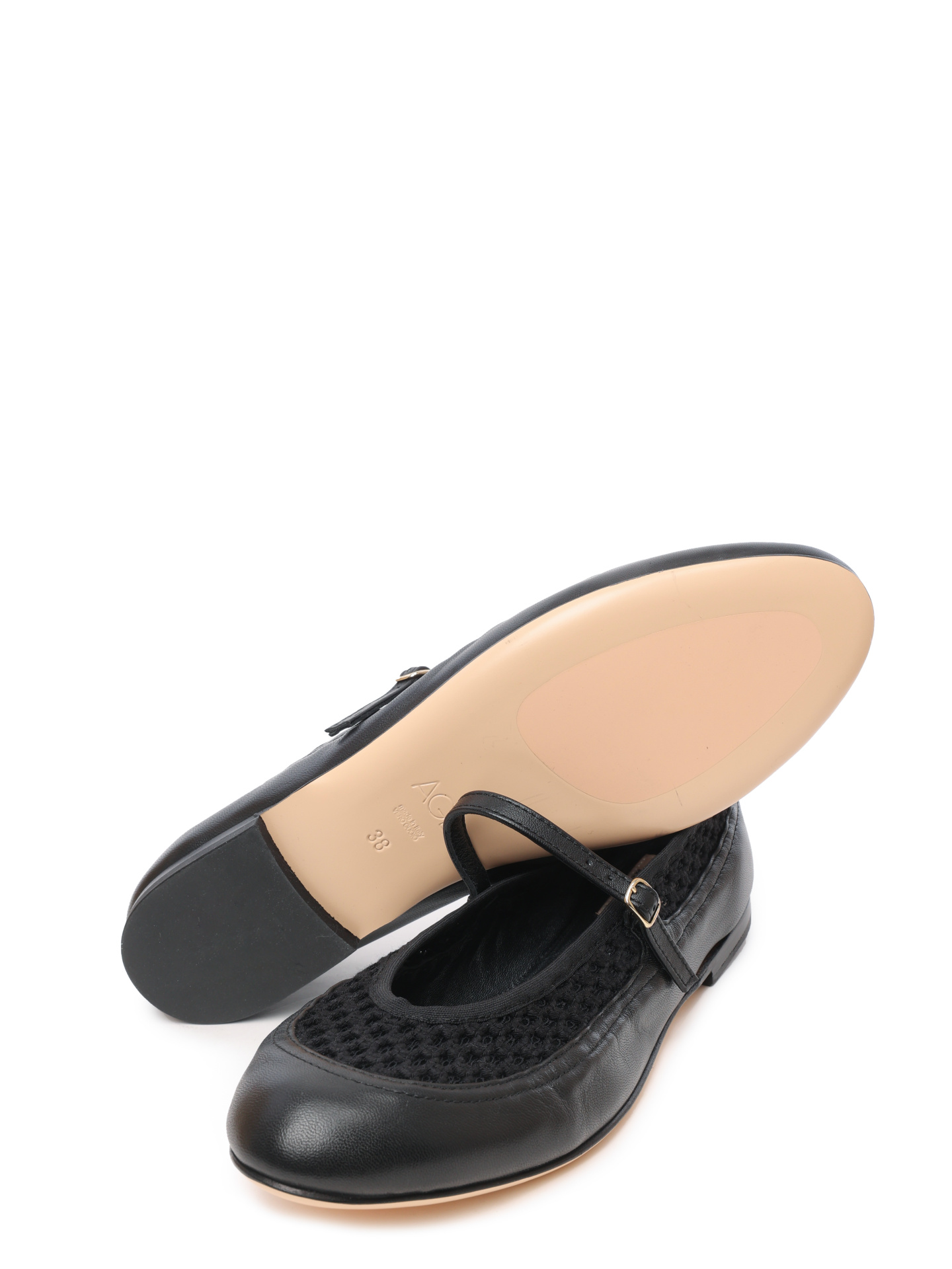 Балетки AGL D544019PCK7645 1013 черные женские с вязаной вставкой — купить в интернет-магазине Verdistore