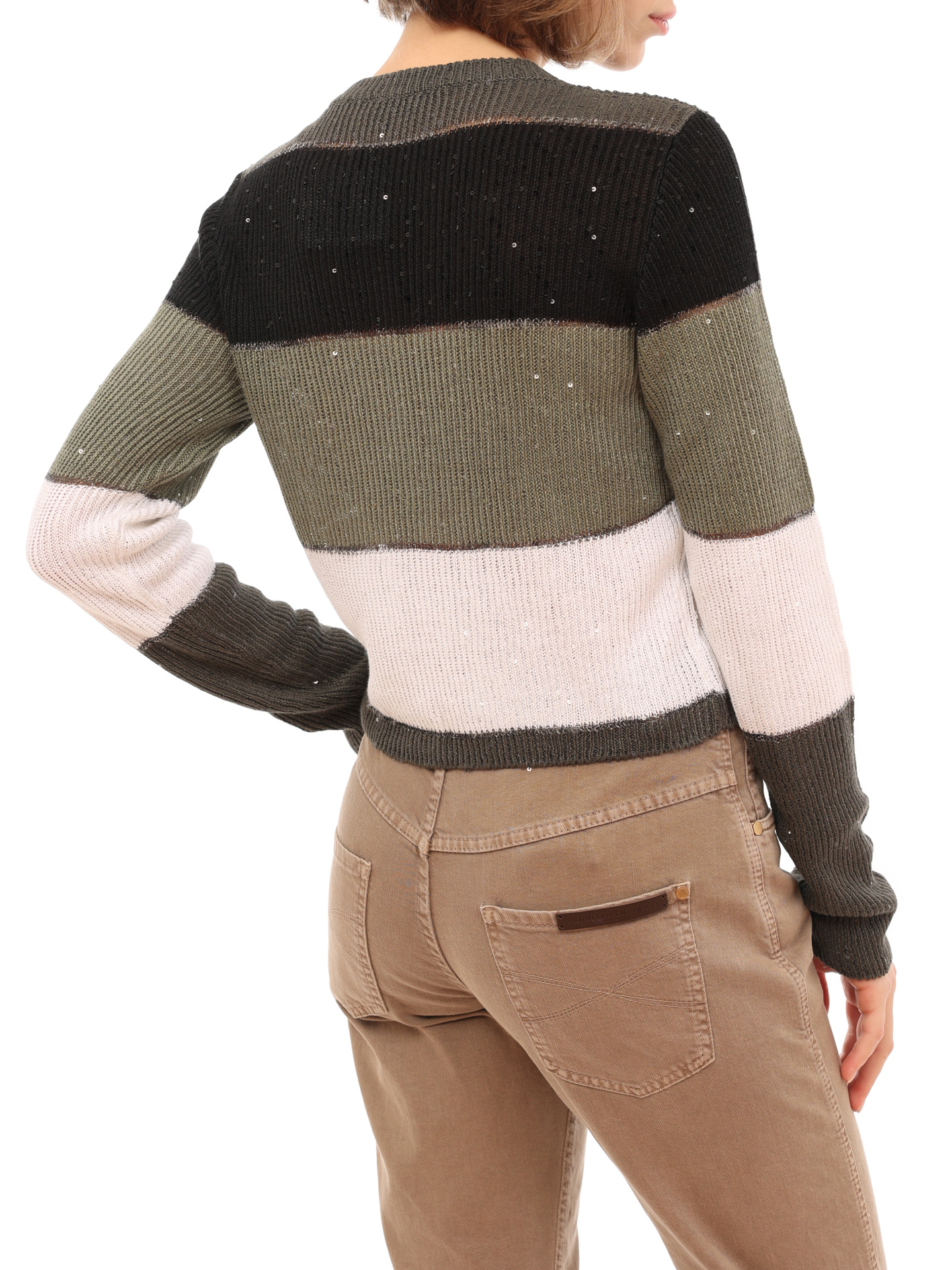 Джемпер Brunello Cucinelli M10521500 полосатый женский — купить в интернет-магазине Verdistore
