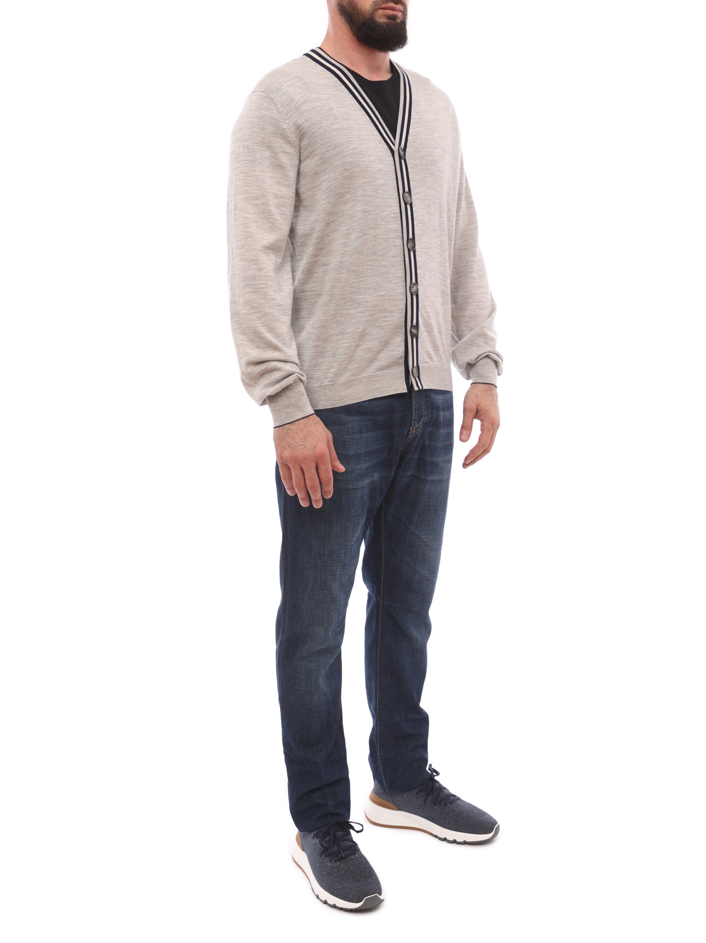 Кардиган Brunello Cucinelli M24800306 серый мужской — купить в интернет-магазине Verdistore