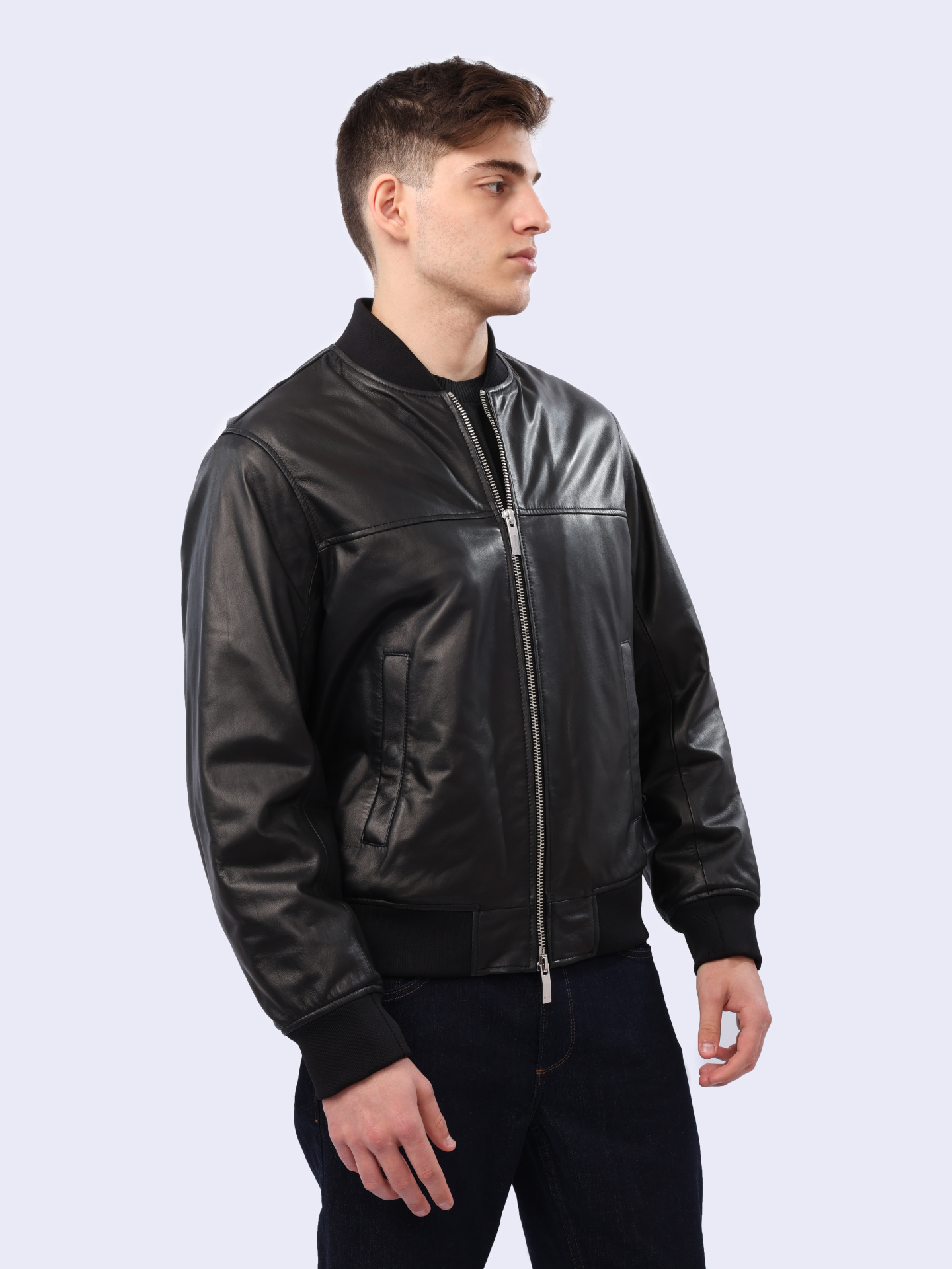 Куртка Armani Exchange XM000104 AF10500 UC001 черная мужская из кожи — купить в интернет-магазине Verdistore