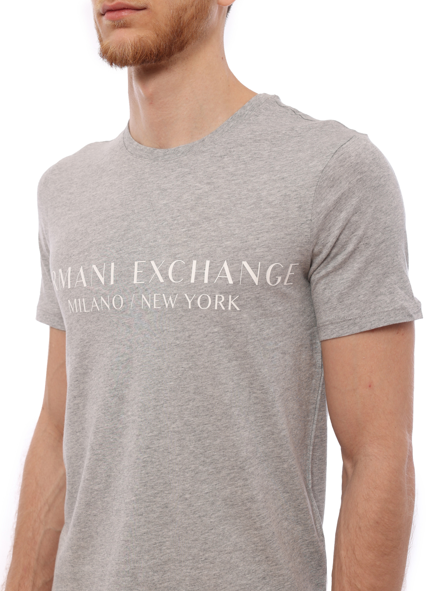 Футболка Armani Exchange 8NZT72 Z8H4Z 3901 серая мужская из хлопка — купить в интернет-магазине Verdistore