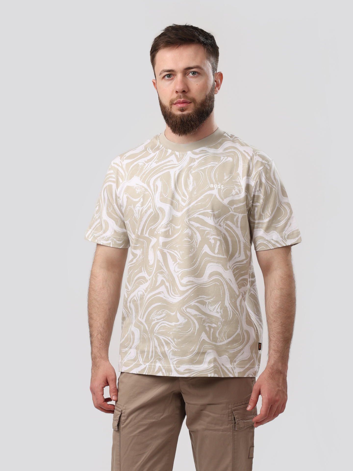 Футболка Boss 50511251 100 хлопковая мужская с принтом — купить в интернет-магазине Verdistore