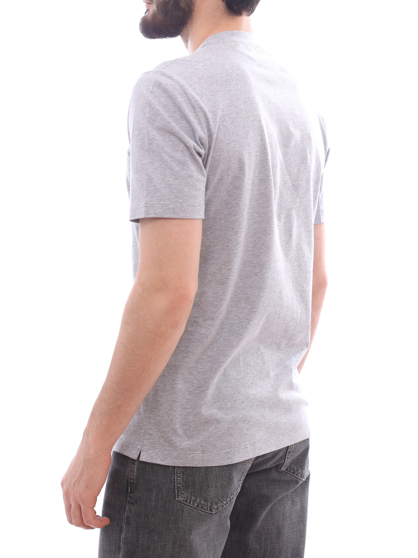 Футболка Brunello Cucinelli M0T618430 CT883 серая мужская из хлопка — купить в интернет-магазине Verdistore