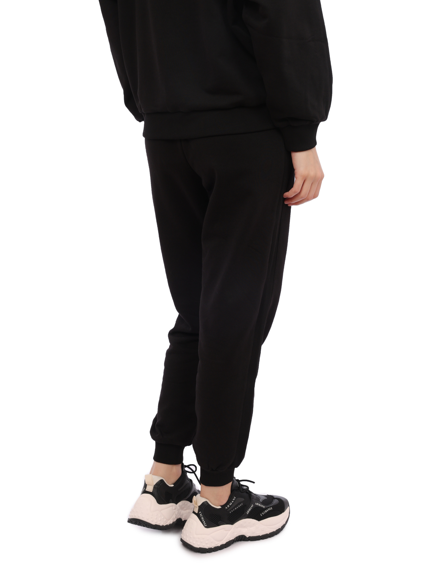 Брюки спортивные Armani Exchange 6RYP78 YJEBZ 1200 черные женские с логотипом — купить в интернет-магазине Verdistore