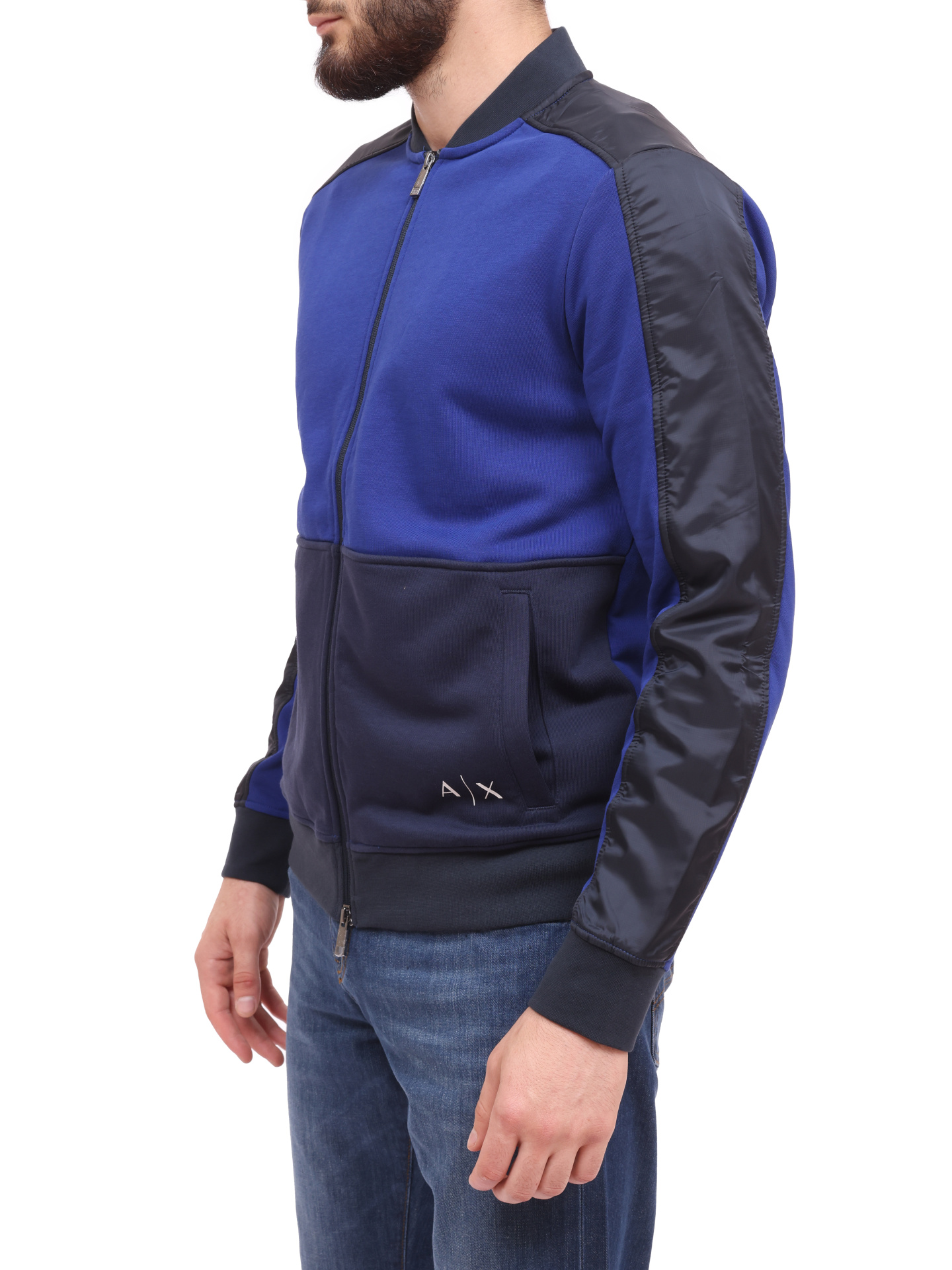 Мастерка Armani Exchange 3KZMGF ZJ8CZ 05DM комбинированная мужская на молнии — купить в интернет-магазине Verdistore