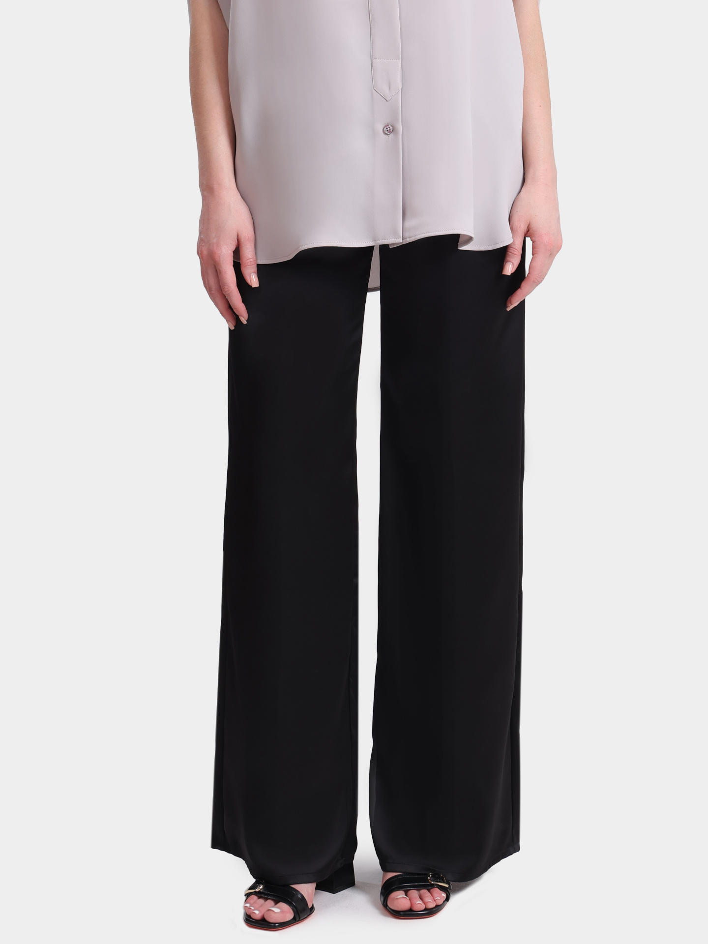 Брюки Herno PT000008D 12506 9300 палаццо черные женские свободного кроя  — купить в интернет-магазине Verdistore