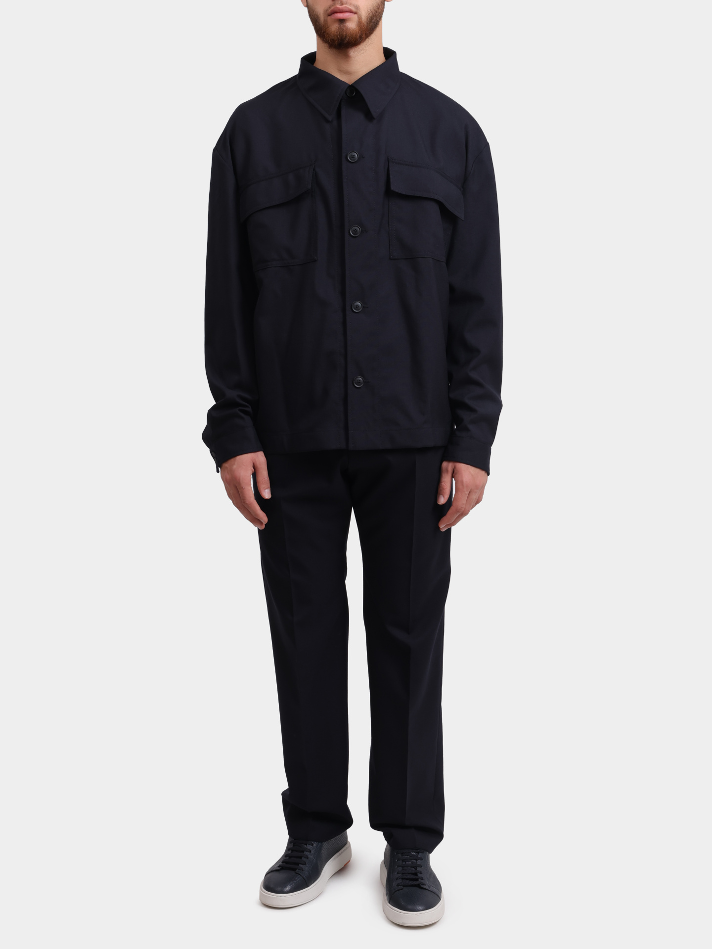 Брюки Boss 50545809 404 темно-синие мужские из шерсти — купить в интернет-магазине Verdistore