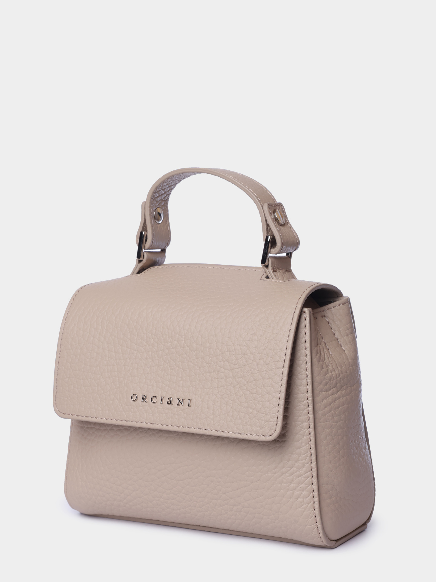 Сумка Orciani B02019 SOF SAВ бежевая женская из натуральной зернистой кожи — купить в интернет-магазине Verdistore