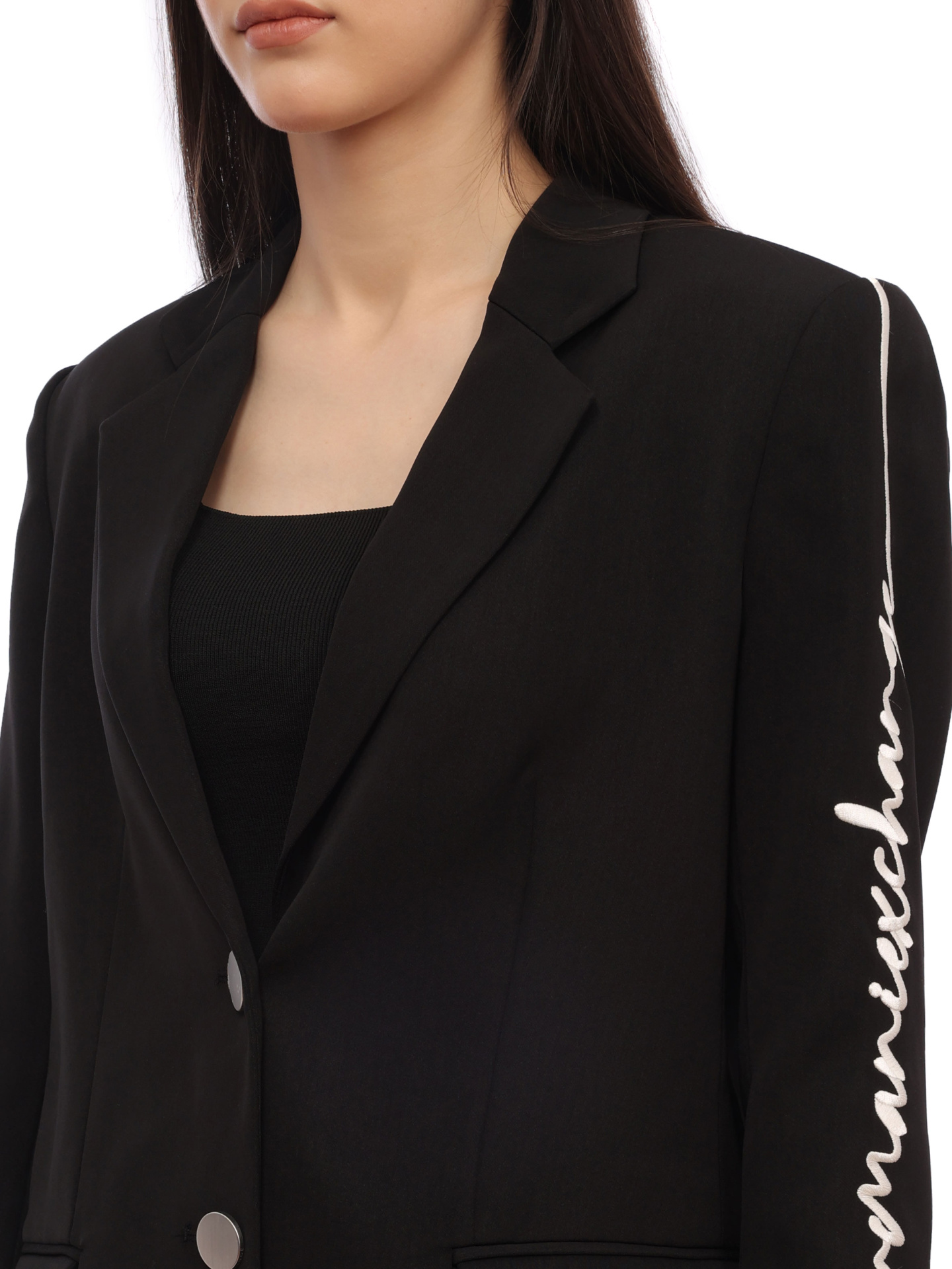 Жакет Armani Exchange 6RYG05 YN4LZ 1200 черный женский с логотипом — купить в интернет-магазине Verdistore