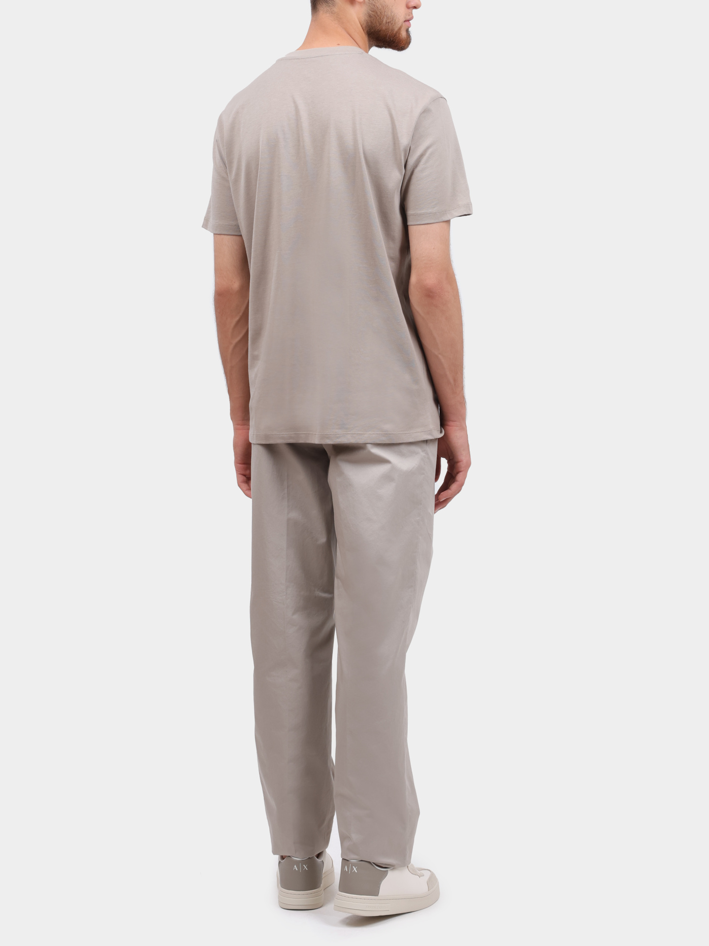 Футболка Armani Exchange XM000545 AF10361 U6167 бежевая мужская с логотипом — купить в интернет-магазине Verdistore