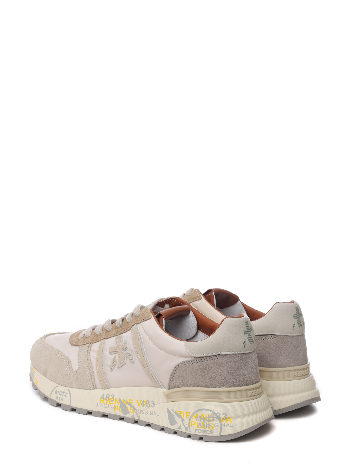 Кроссовки молочные на шнурках с принтом на белой подошве — купить в интернет-магазине Verdistore