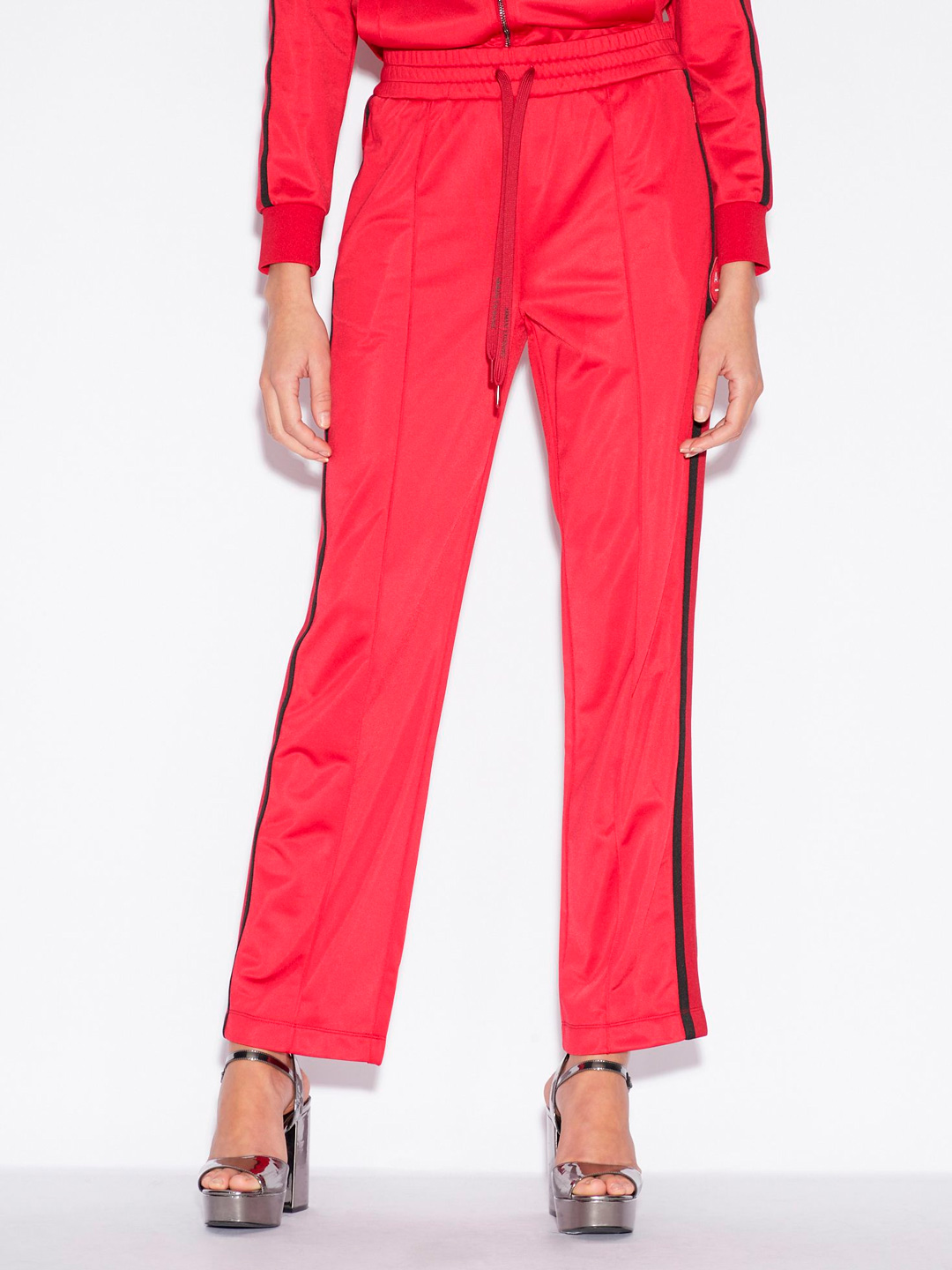 картинка Брюки спортивные Armani Exchange 3GYP77 1452 красные женские с полосками от магазина Verdistore
