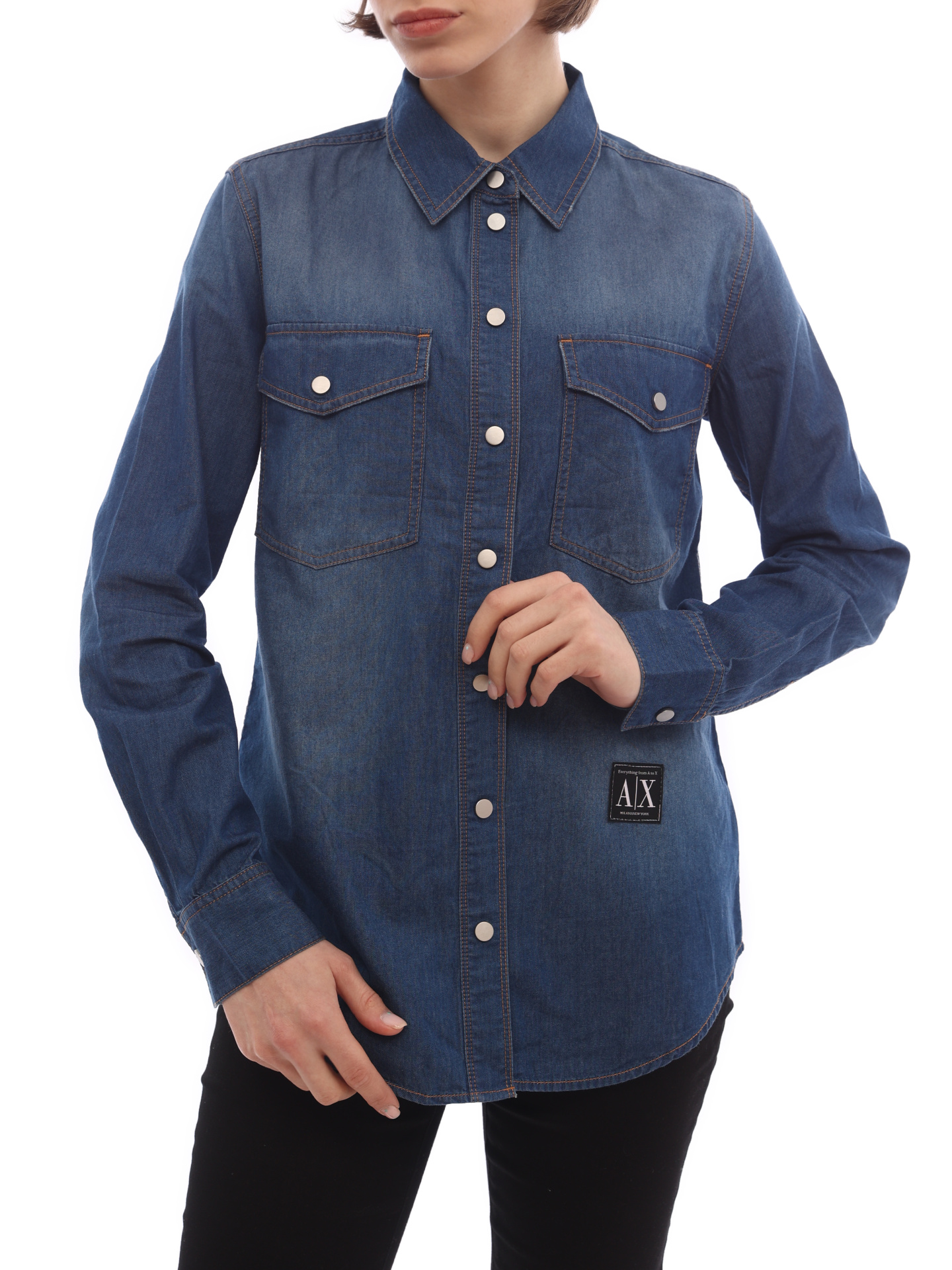 картинка Рубашка Armani Exchange 3LYC40 Y1VTZ 1500 джинсовая женская на кнопках от магазина Verdistore