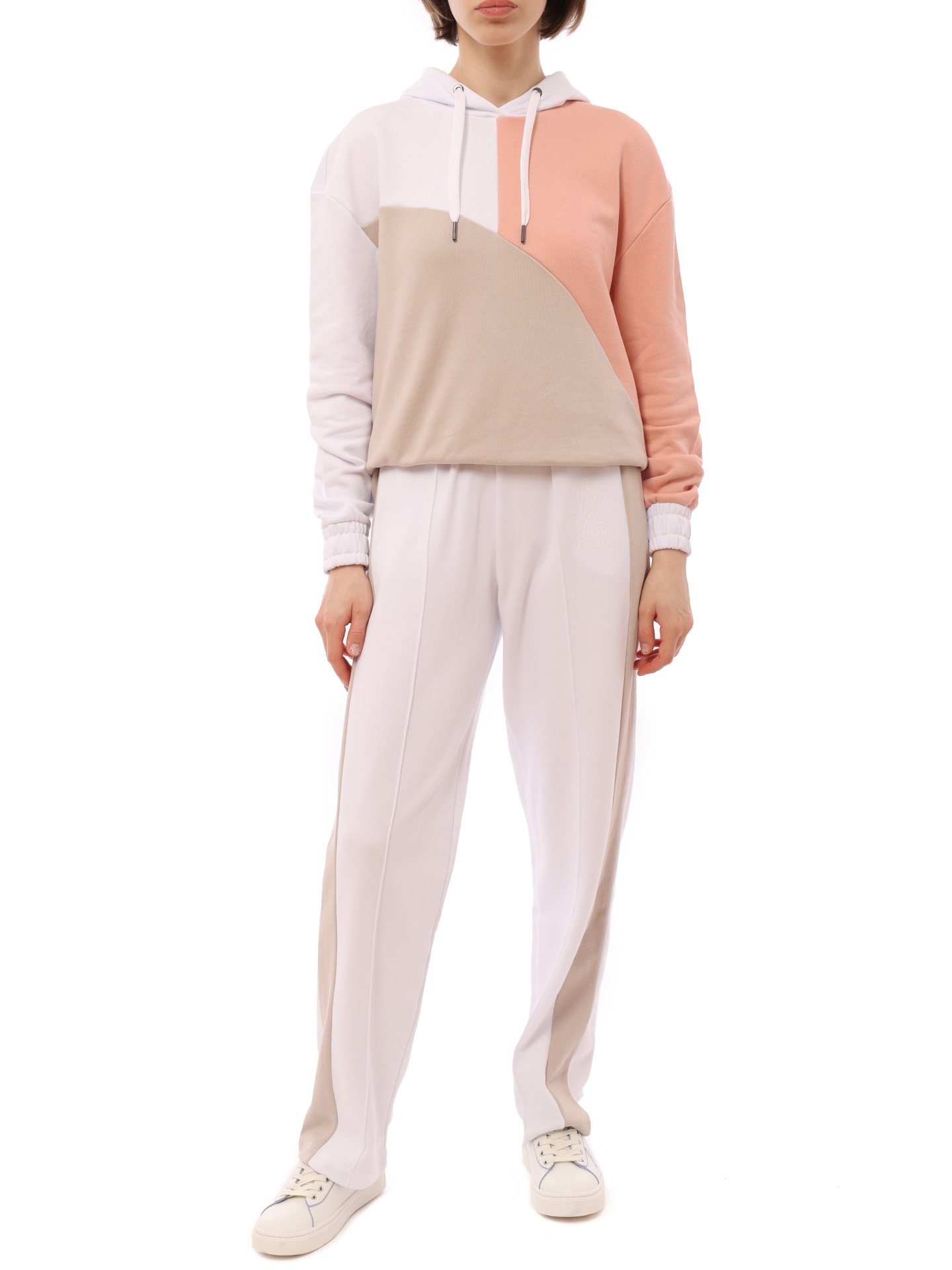 Брюки спортивные Armani Exchange 3RYP79 YJDHZ 41BB комбинированные женские с лампасами — купить в интернет-магазине Verdistore